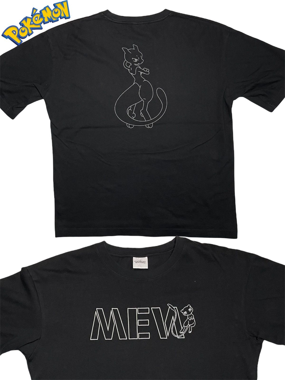 Pokemon × Vintage Vintage Pokemon Mew Mewtwo shirt black print Size US L / EU 52-54 / 3 - 2 Thumbnail
