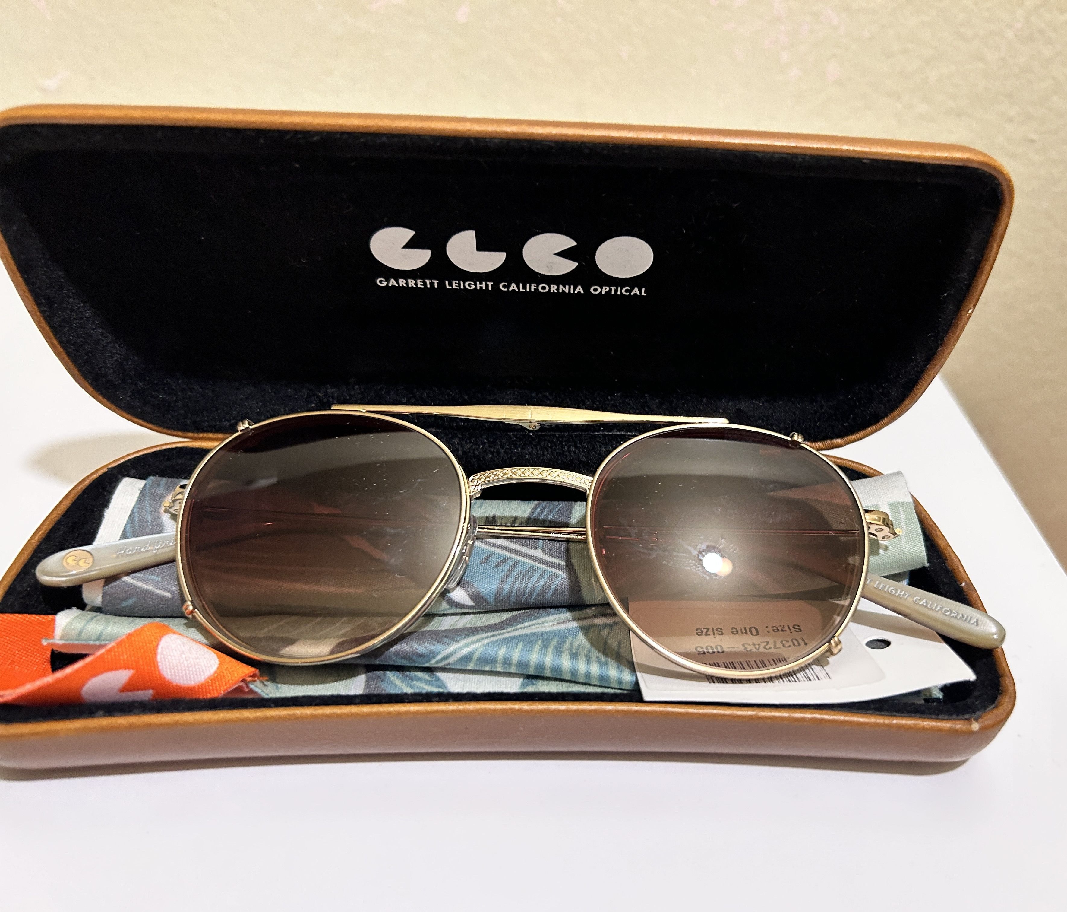 Garrett Leight cloy 46 round frame gold tone optical glasses w/ clips on UV Size ONE SIZE - 1 Thumbnail