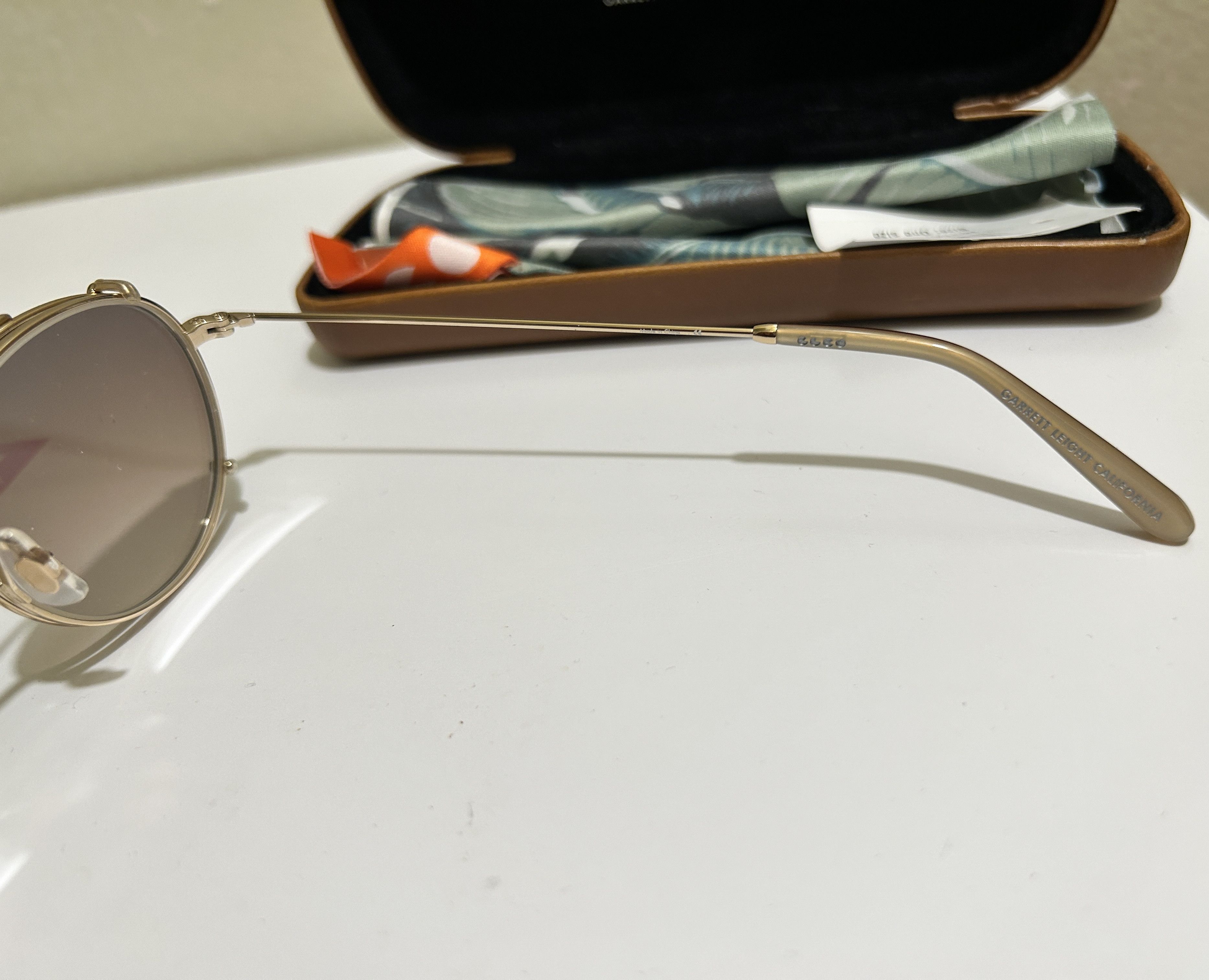 Garrett Leight cloy 46 round frame gold tone optical glasses w/ clips on UV Size ONE SIZE - 5 Thumbnail