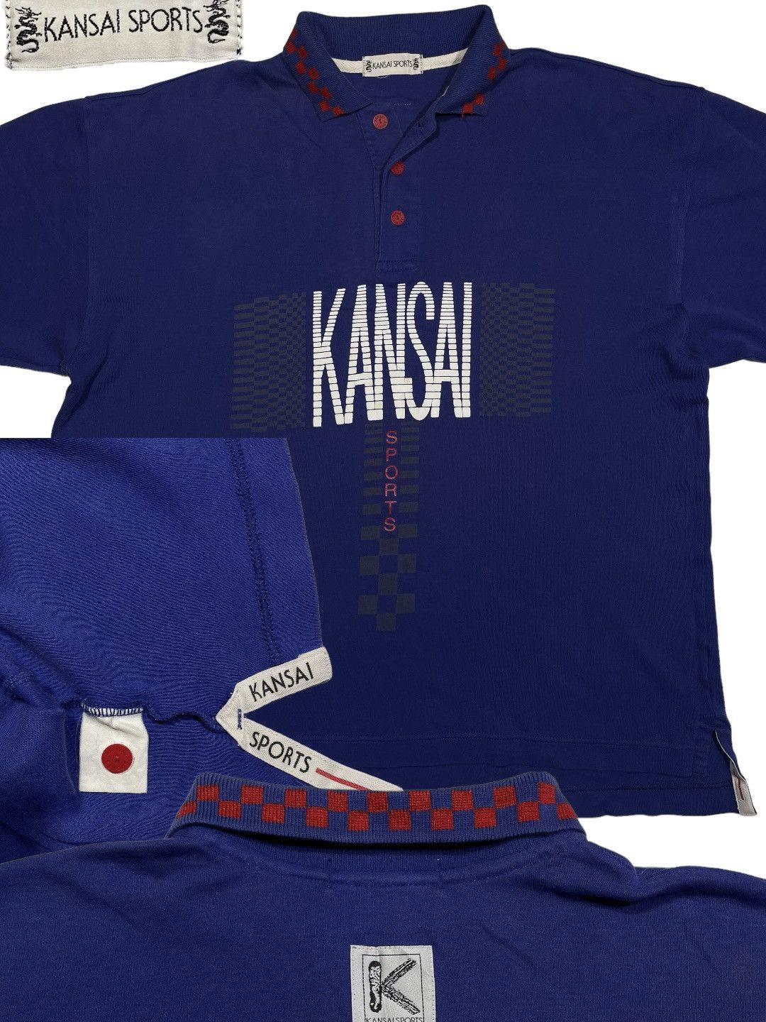 Kansai Yamamoto × Vintage Vintage Kansai Yamamoto Sports 80s 90s polo shirt center log Size US XL / EU 56 / 4 - 1 Thumbnail