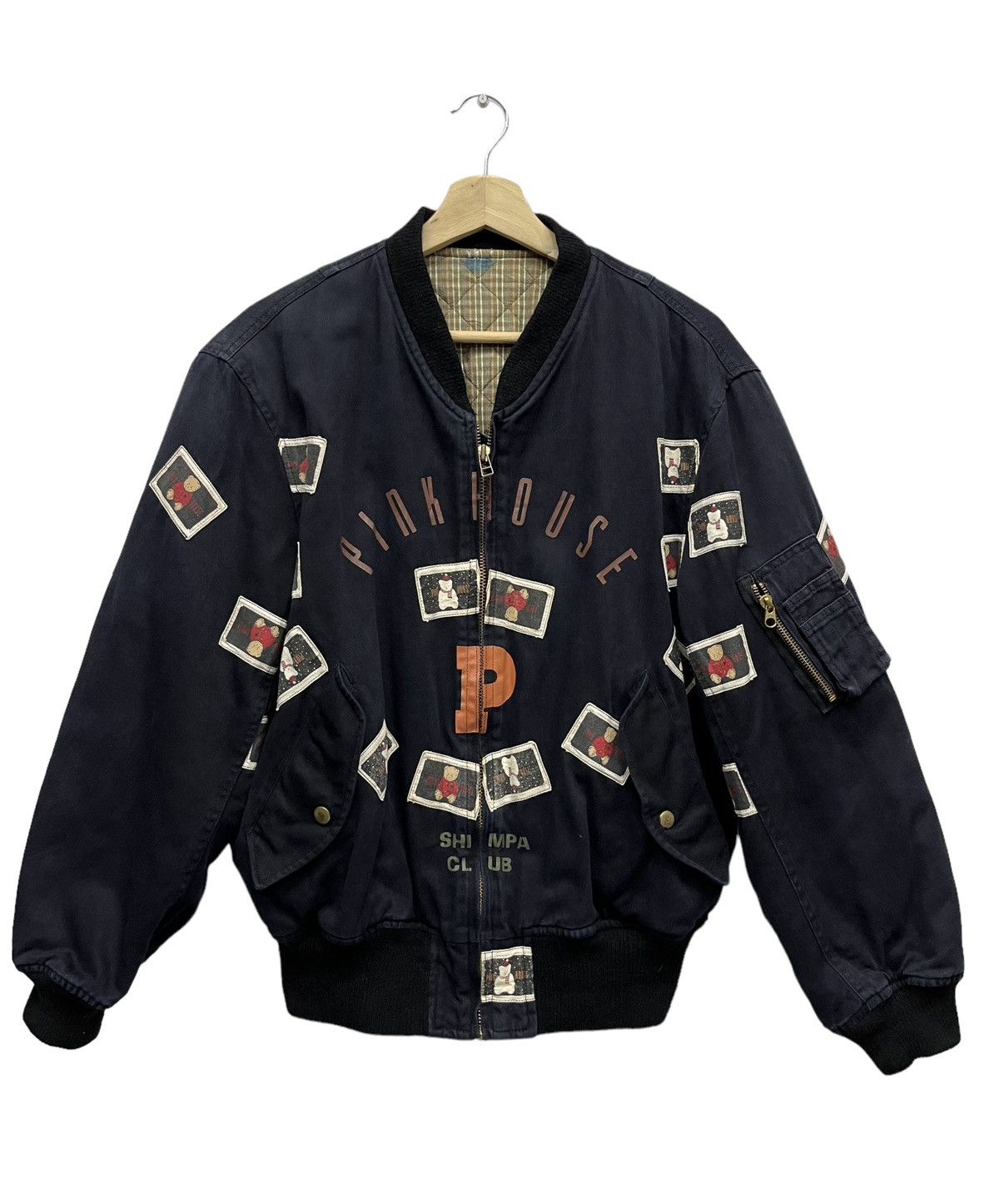 Japanese Brand 80’s PINK HOUSE SHIMPA CLUB JAPAN Bear Patches Ma-1 Bomber Size US M / EU 48-50 / 2 - 1 Thumbnail