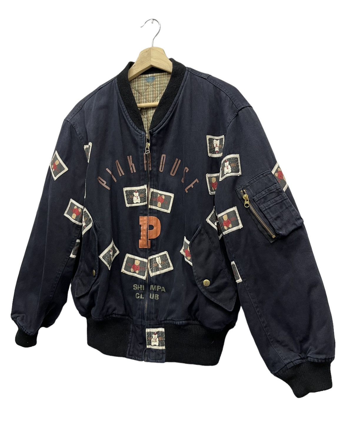Japanese Brand 80’s PINK HOUSE SHIMPA CLUB JAPAN Bear Patches Ma-1 Bomber Size US M / EU 48-50 / 2 - 2 Thumbnail