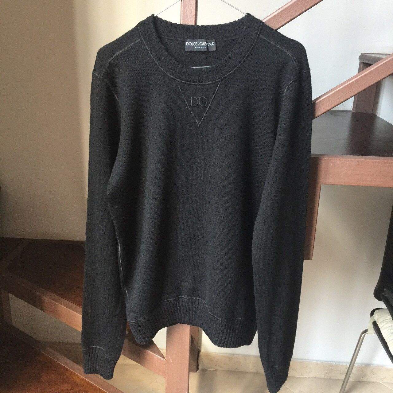 Dolce & Gabbana Black Wool Sweatshirt Size US S / EU 44-46 / 1 - 1 Thumbnail