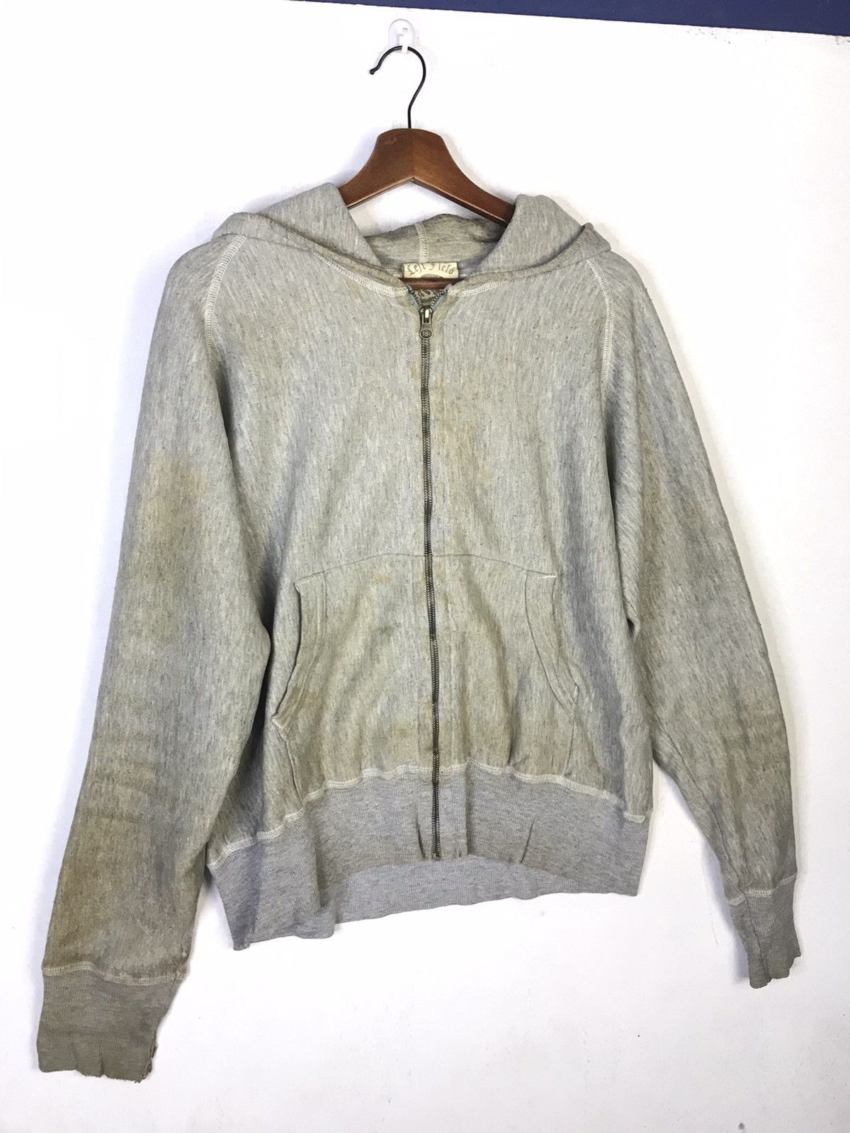 American Apparel × Vintage Left Field NYC USA Skull Distressed Zipper Hoodie Size US S / EU 44-46 / 1 - 12 Thumbnail