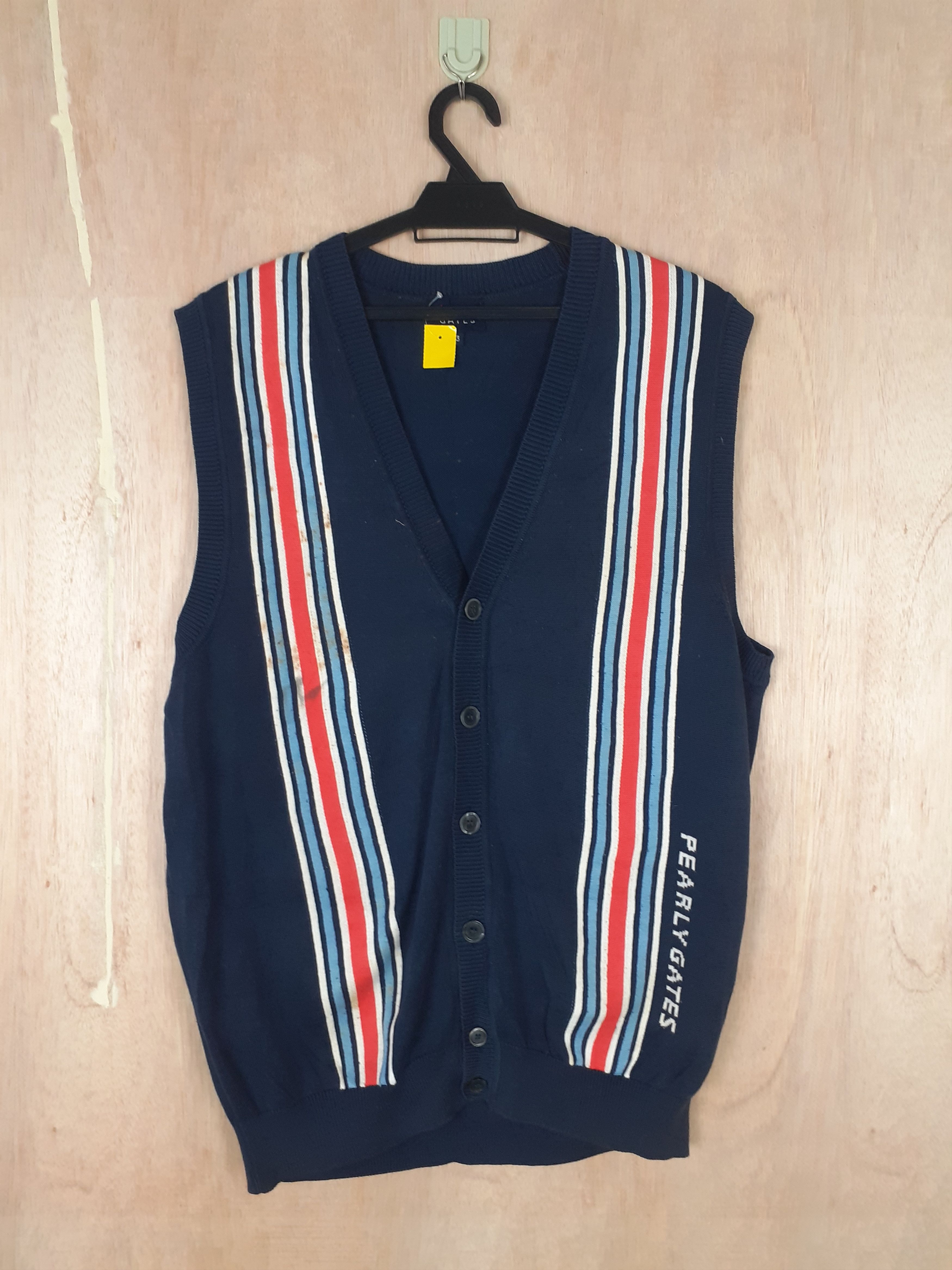 image of Pearly Gates Dark Blue Cardigan Vest 3635, Men's (Size Large)