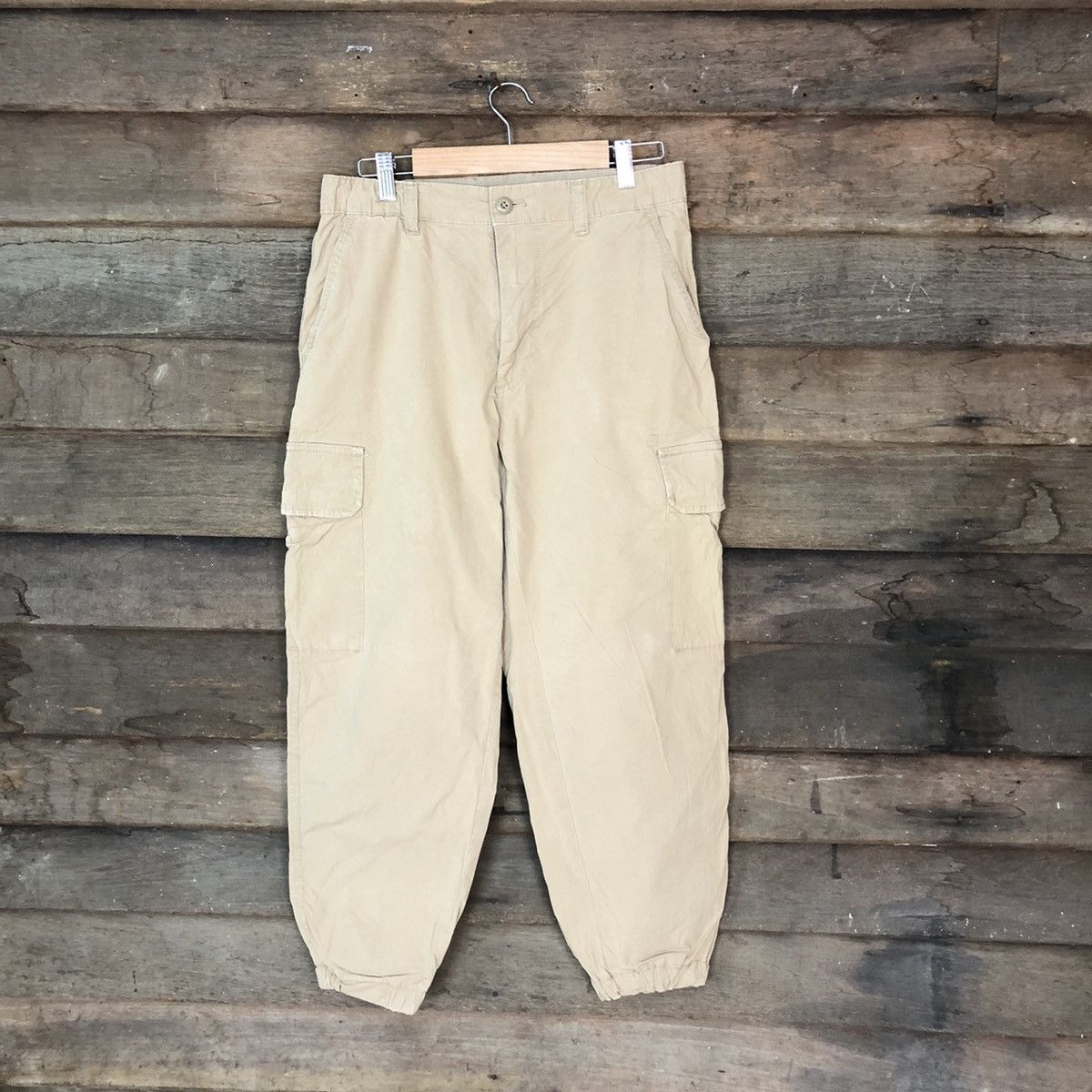 Japanese Brand Uniqlo Brown utility jogger streetwear Cargo Pants #6887 Size US 27 - 1 Thumbnail