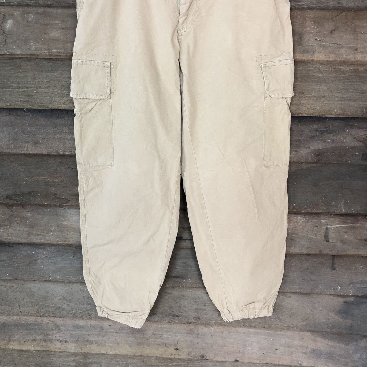 Japanese Brand Uniqlo Brown utility jogger streetwear Cargo Pants #6887 Size US 27 - 3 Thumbnail