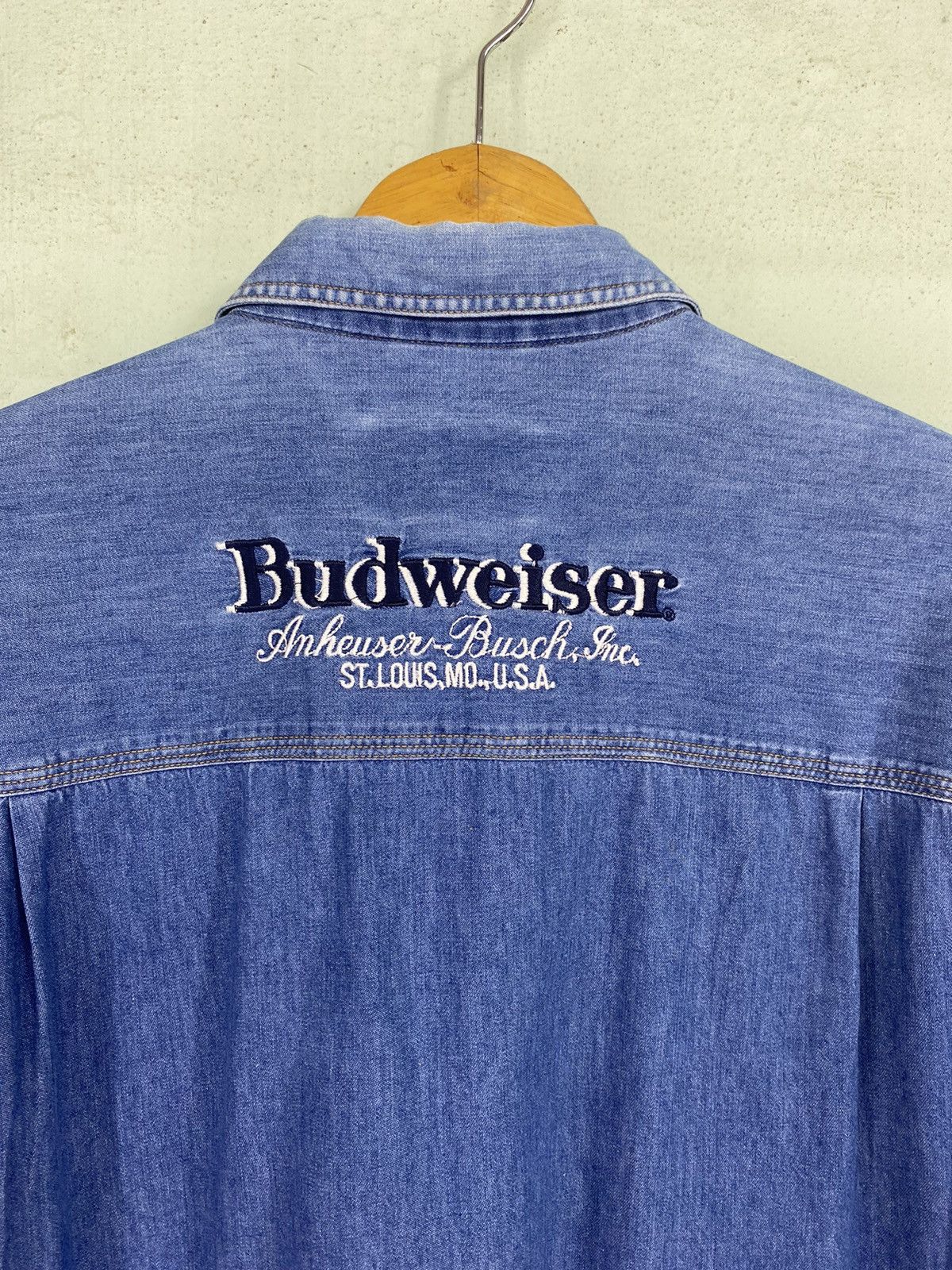 Vintage Budweiser Button Up Denim Shirt