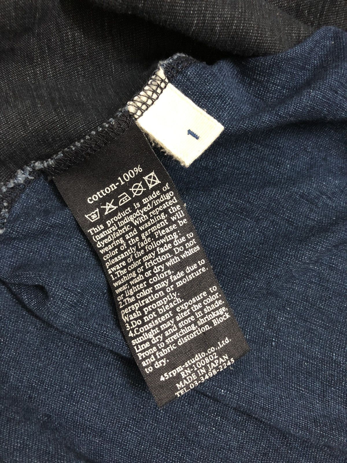 45rpm 00's R by 45RPM indigo dyed patchwork long sleeve Size US S / EU 44-46 / 1 - 17 Thumbnail