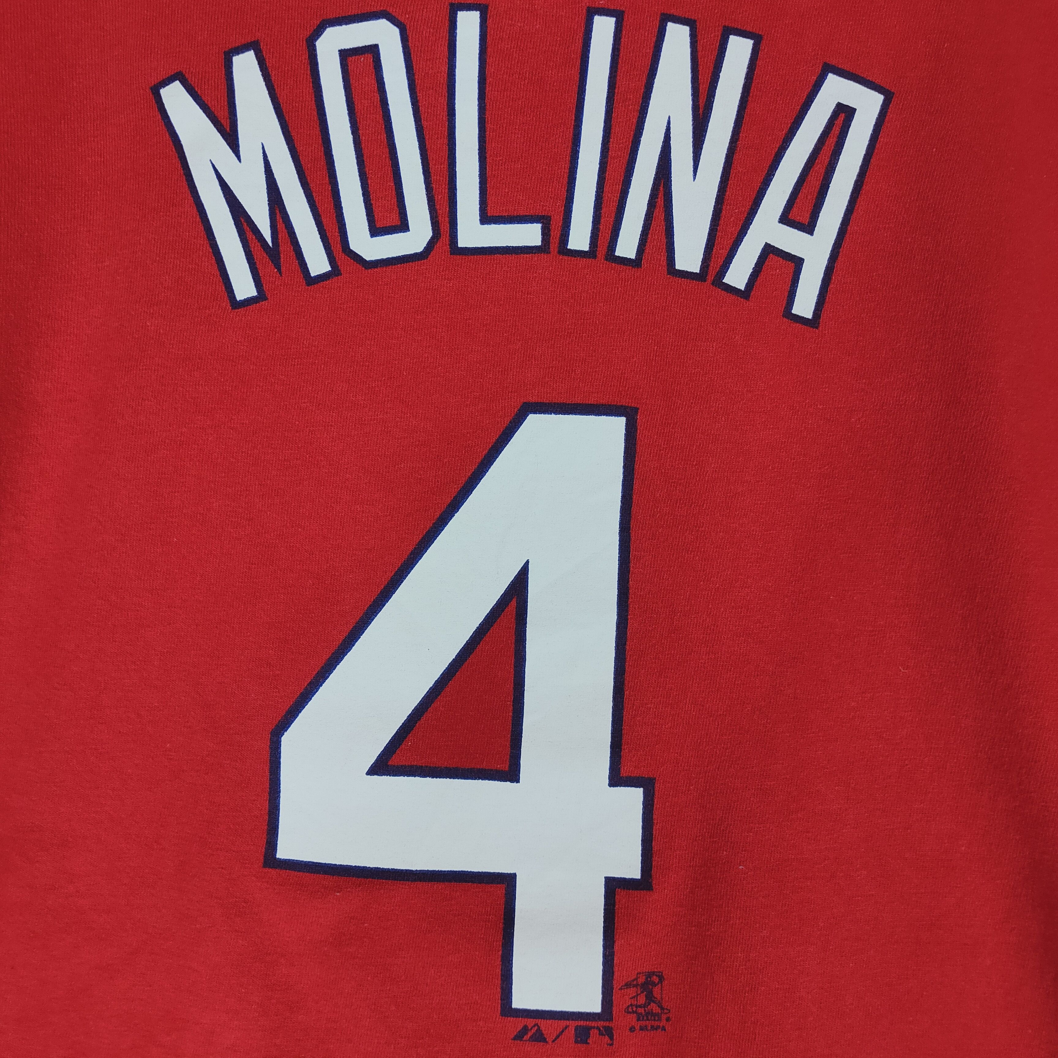 Majestic Rare🔥MLB CARDINALS SHIRT Big Logo Molina #4 Red Size US L / EU 52-54 / 3 - 7 Thumbnail