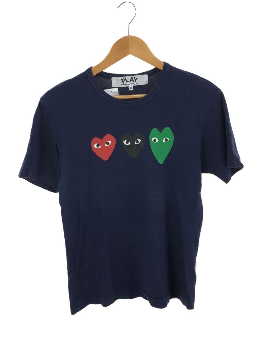 Short Sleeve T-Shirts Navy 3 Hearts Patch Cotton