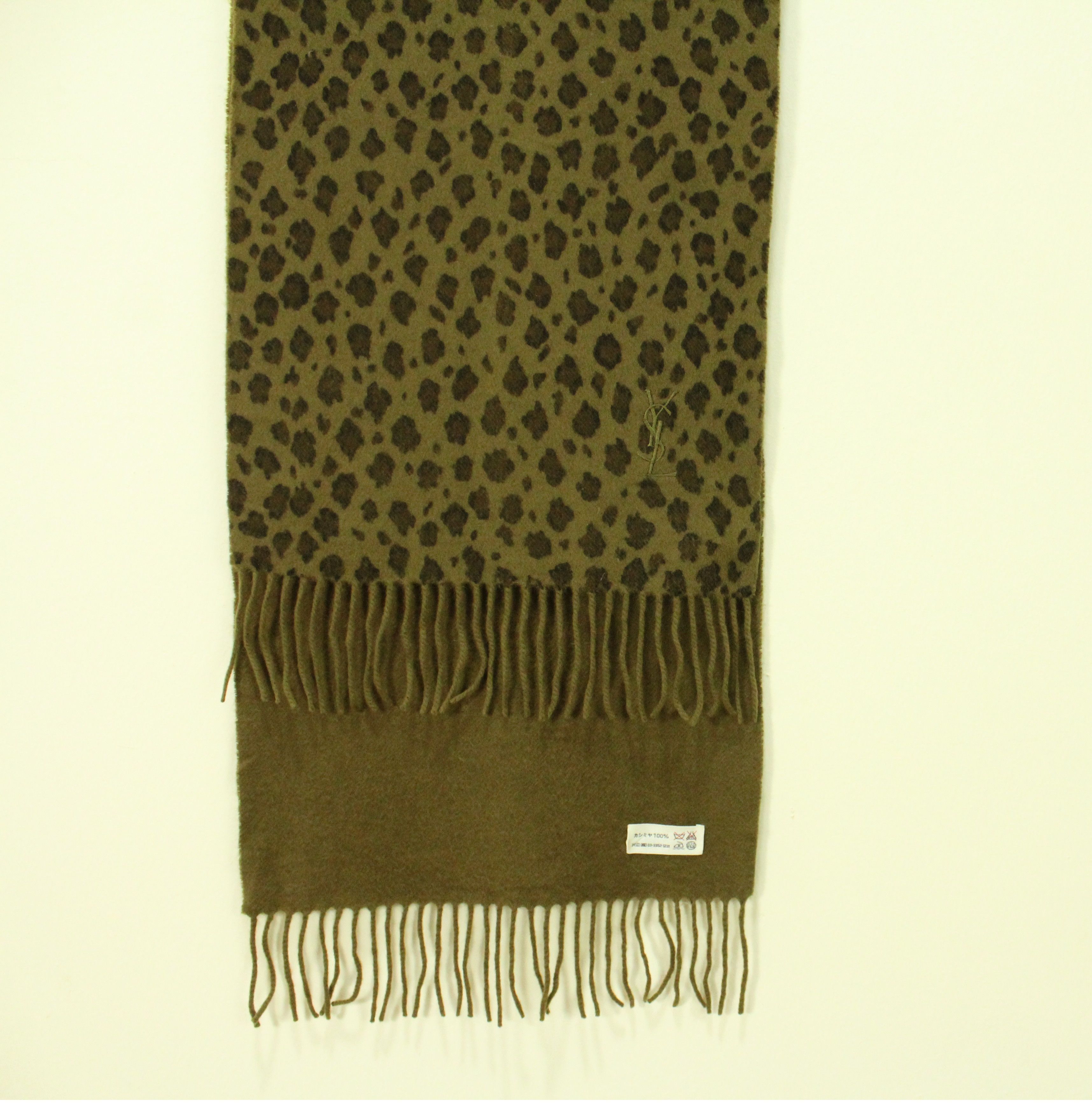 Vintage × Yves Saint Laurent YVES SAINT LAURENT Scarf Muffler Cashmere Leopard Cheetah Size ONE SIZE - 2 Thumbnail