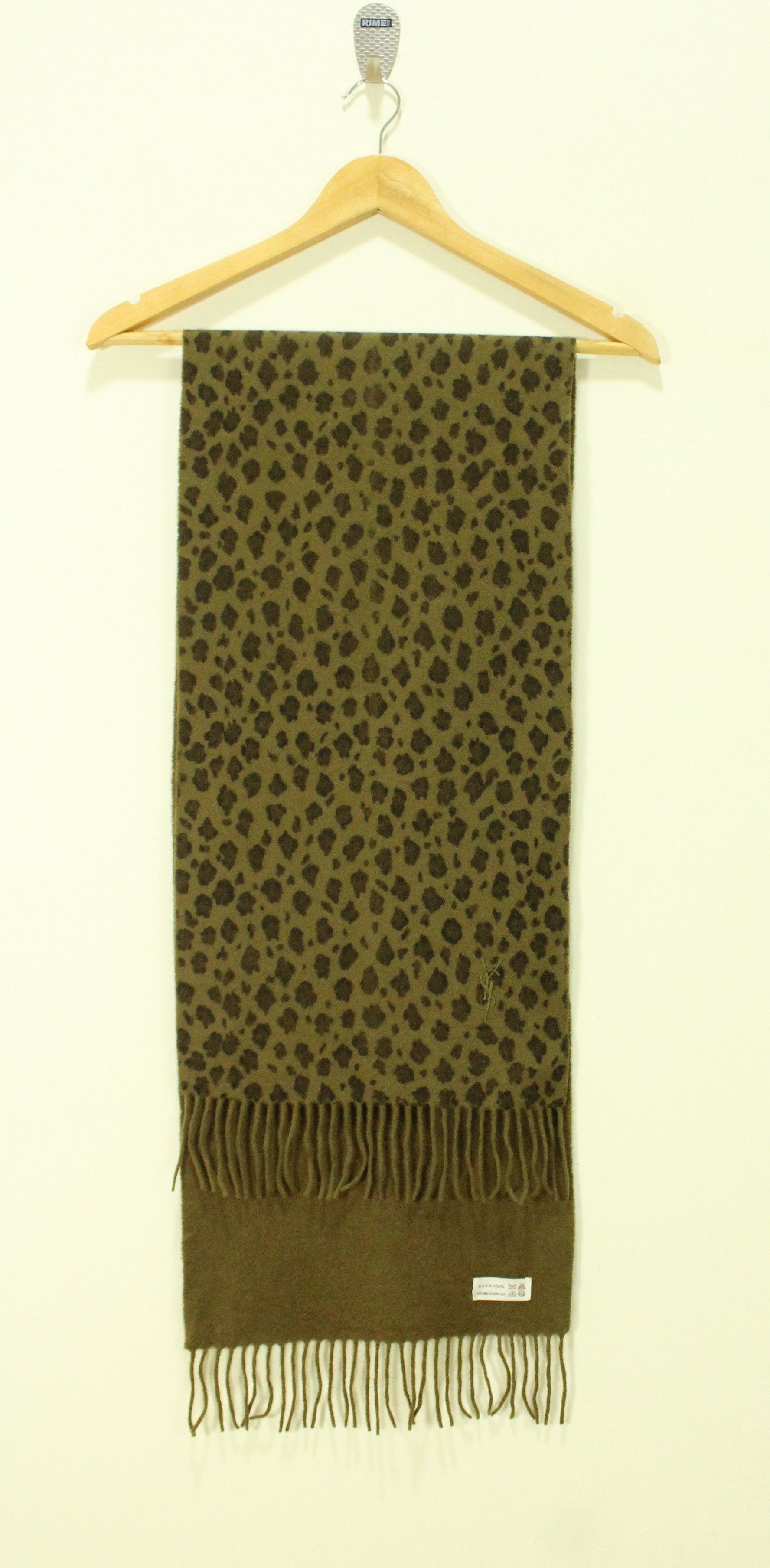Vintage × Yves Saint Laurent YVES SAINT LAURENT Scarf Muffler Cashmere Leopard Cheetah Size ONE SIZE - 1 Thumbnail
