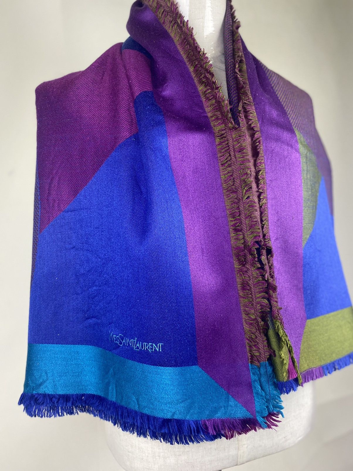 Yves Saint Laurent Vintage Abstract Yves Saint Laurent Big Scarf Muffler Size ONE SIZE - 4 Thumbnail