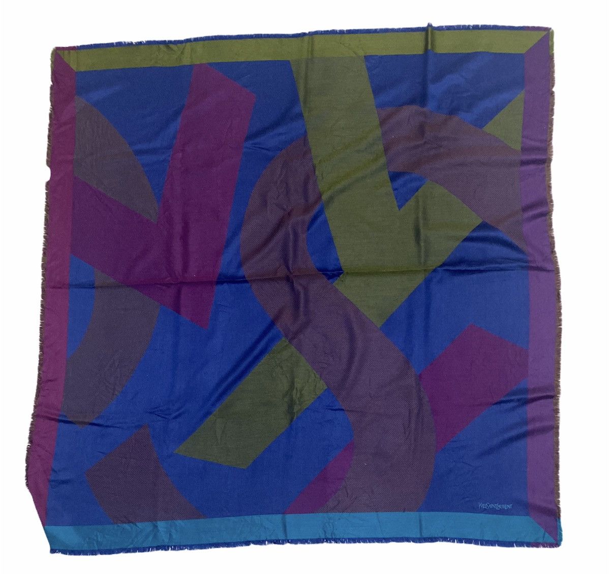 Yves Saint Laurent Vintage Abstract Yves Saint Laurent Big Scarf Muffler Size ONE SIZE - 2 Thumbnail