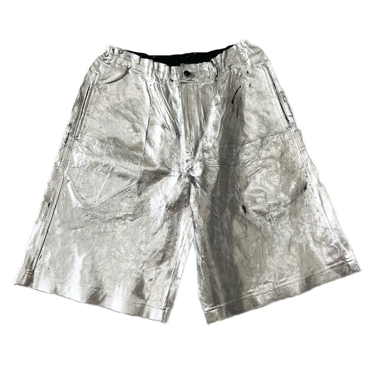 Comme des Garcons Homme Plus SS21 CDGH+ Oversized Distressed Foil Shorts Size US 30 / EU 46 - 1 Thumbnail
