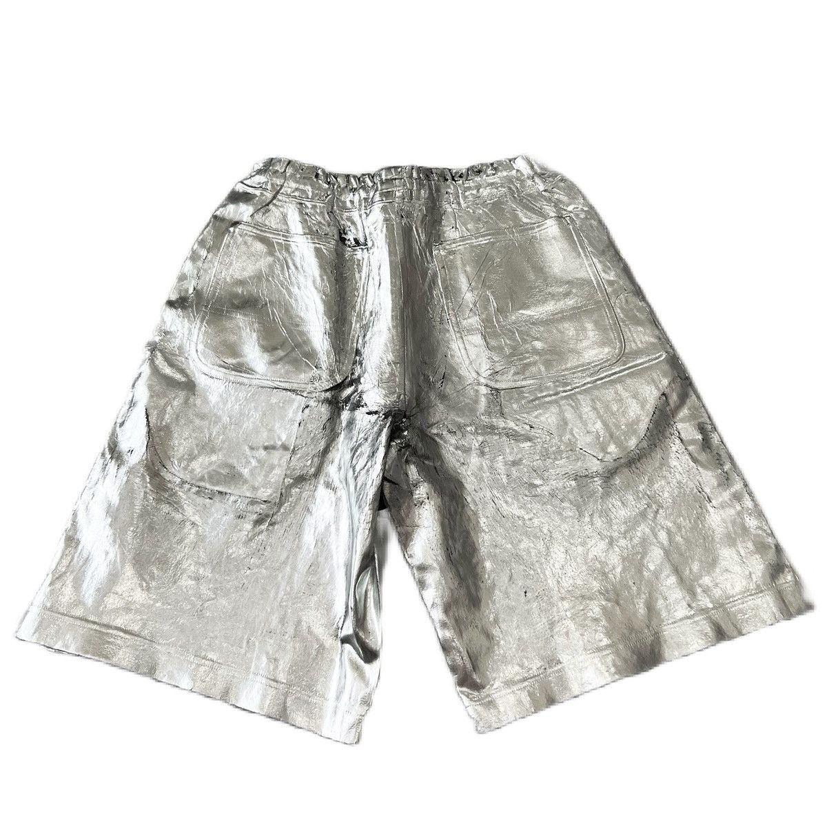 Comme des Garcons Homme Plus SS21 CDGH+ Oversized Distressed Foil Shorts Size US 30 / EU 46 - 3 Thumbnail