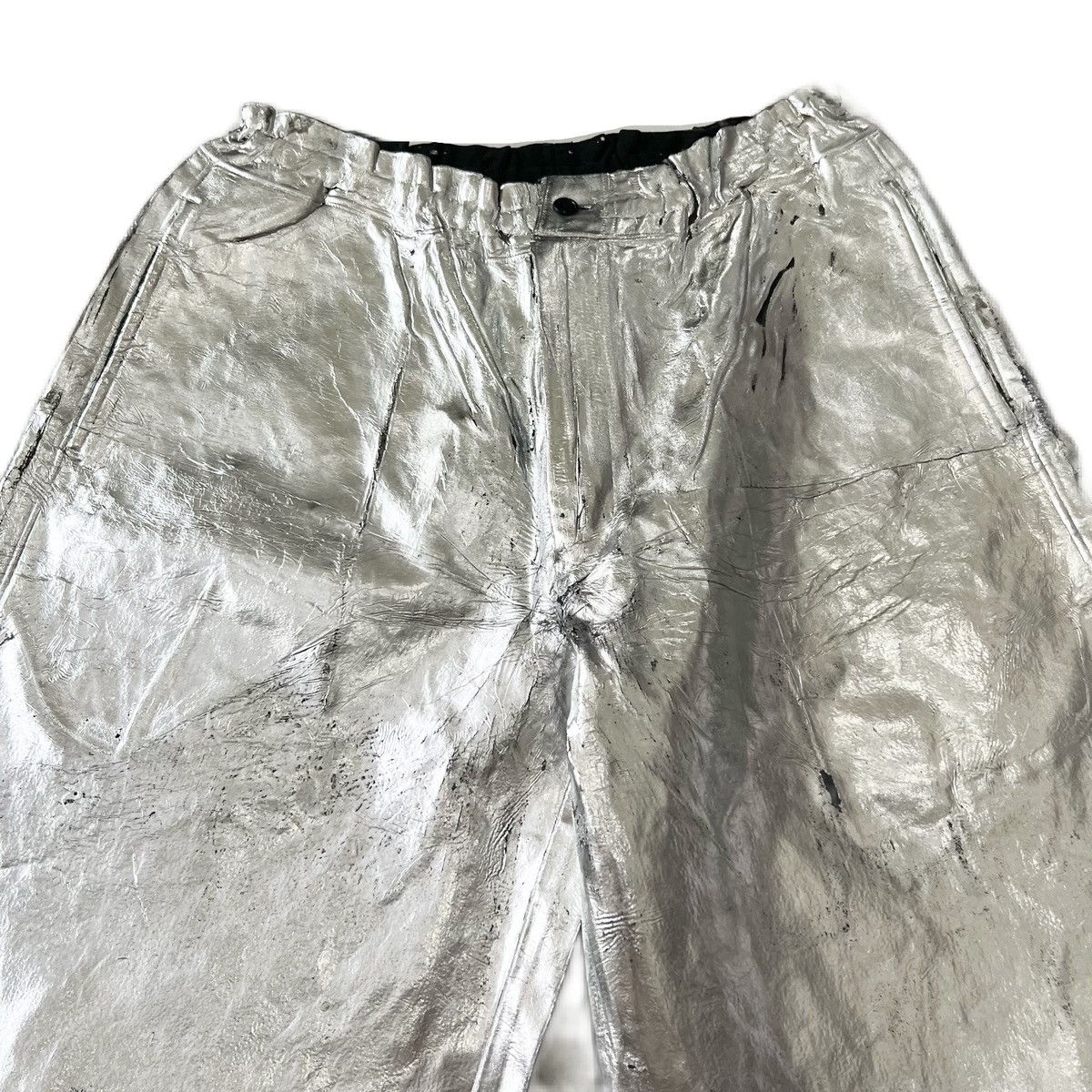 Comme des Garcons Homme Plus SS21 CDGH+ Oversized Distressed Foil Shorts Size US 30 / EU 46 - 2 Thumbnail
