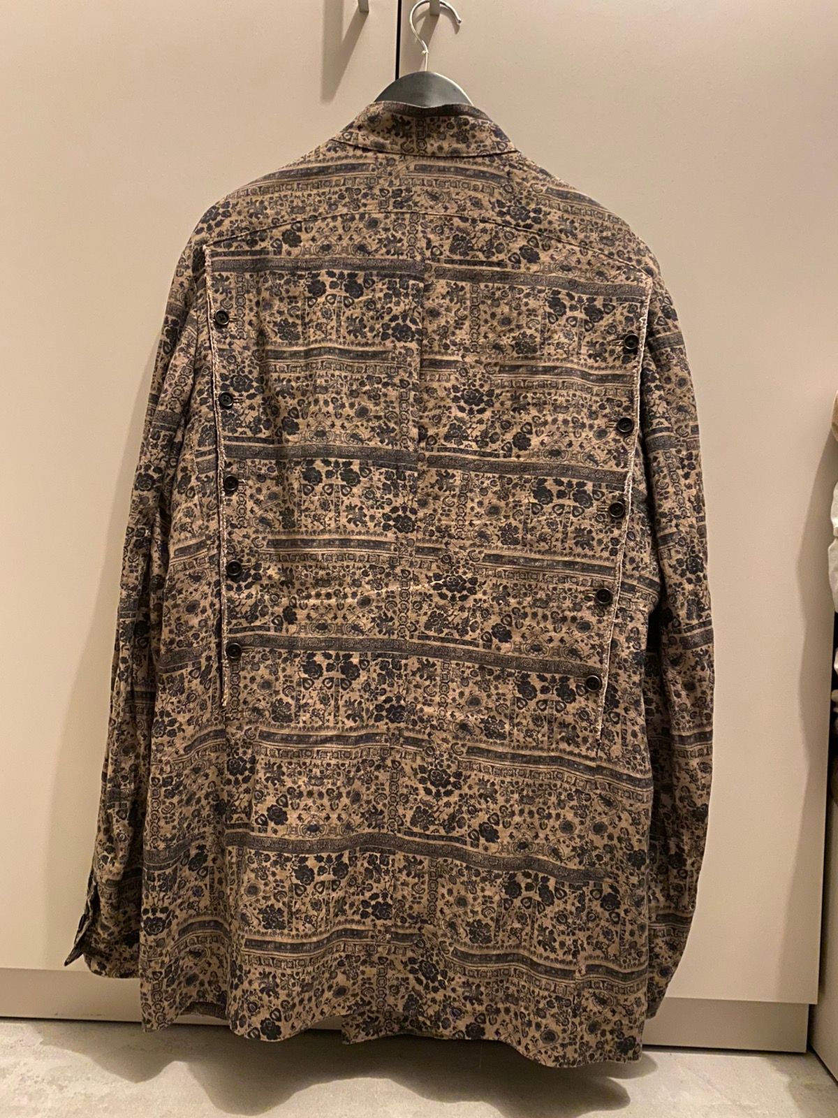 Pre-owned Yohji Yamamoto Ss15 Tapestry Jacket In Black Tan