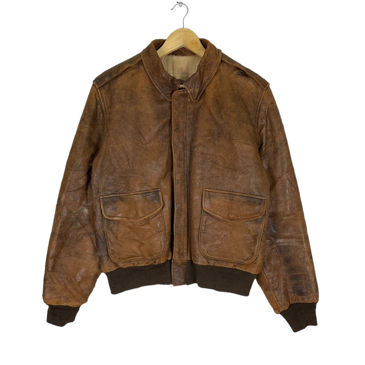 Vintage ❄️VINTAGE OLD FLIGHT A2 LEATHER JACKET Size US M / EU 48-50 / 2 - 2 Thumbnail