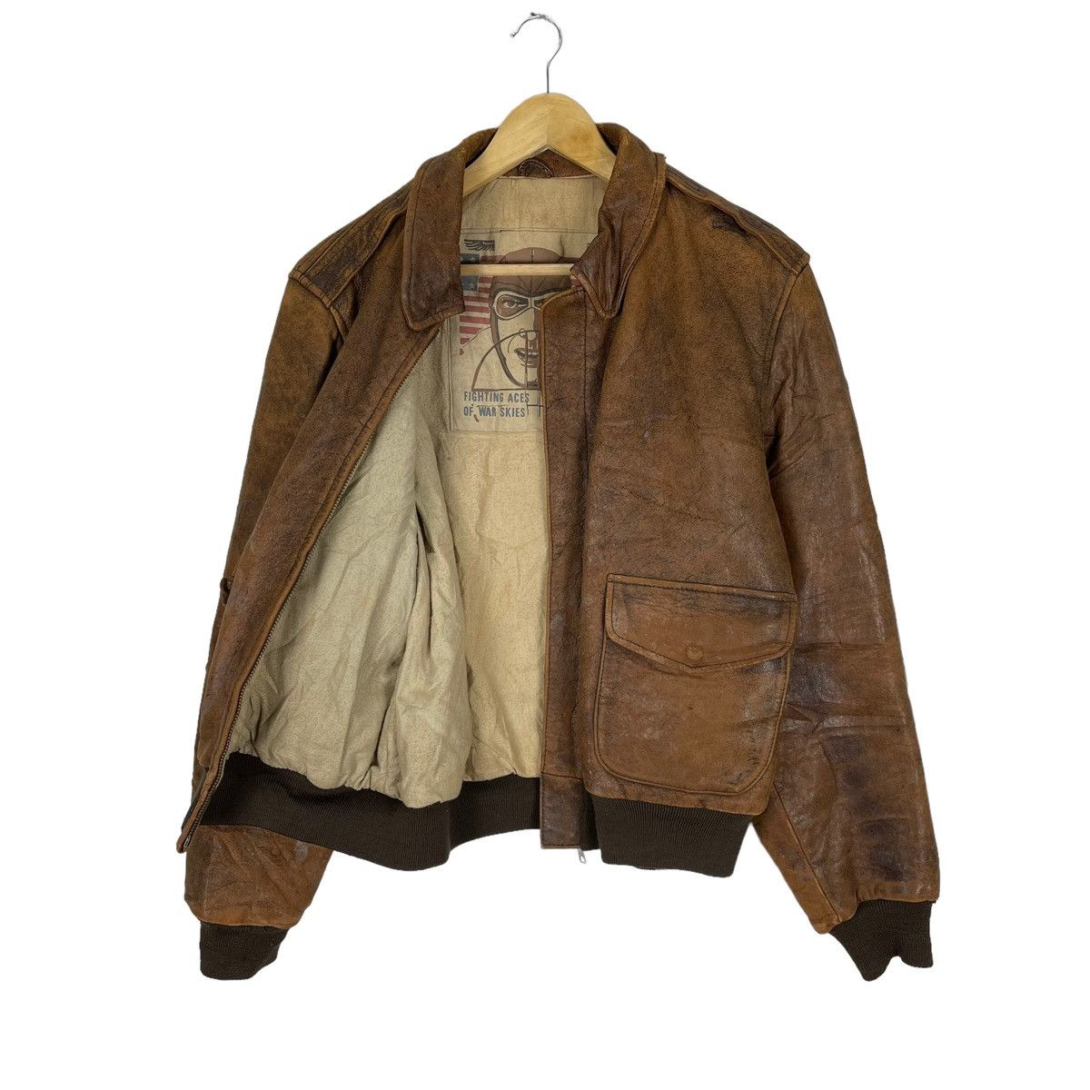 Vintage ❄️VINTAGE OLD FLIGHT A2 LEATHER JACKET Size US M / EU 48-50 / 2 - 7 Thumbnail