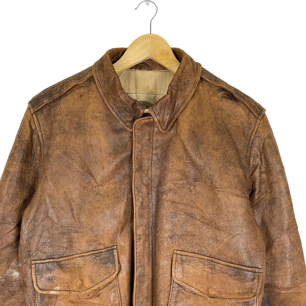 Vintage ❄️VINTAGE OLD FLIGHT A2 LEATHER JACKET Size US M / EU 48-50 / 2 - 3 Thumbnail