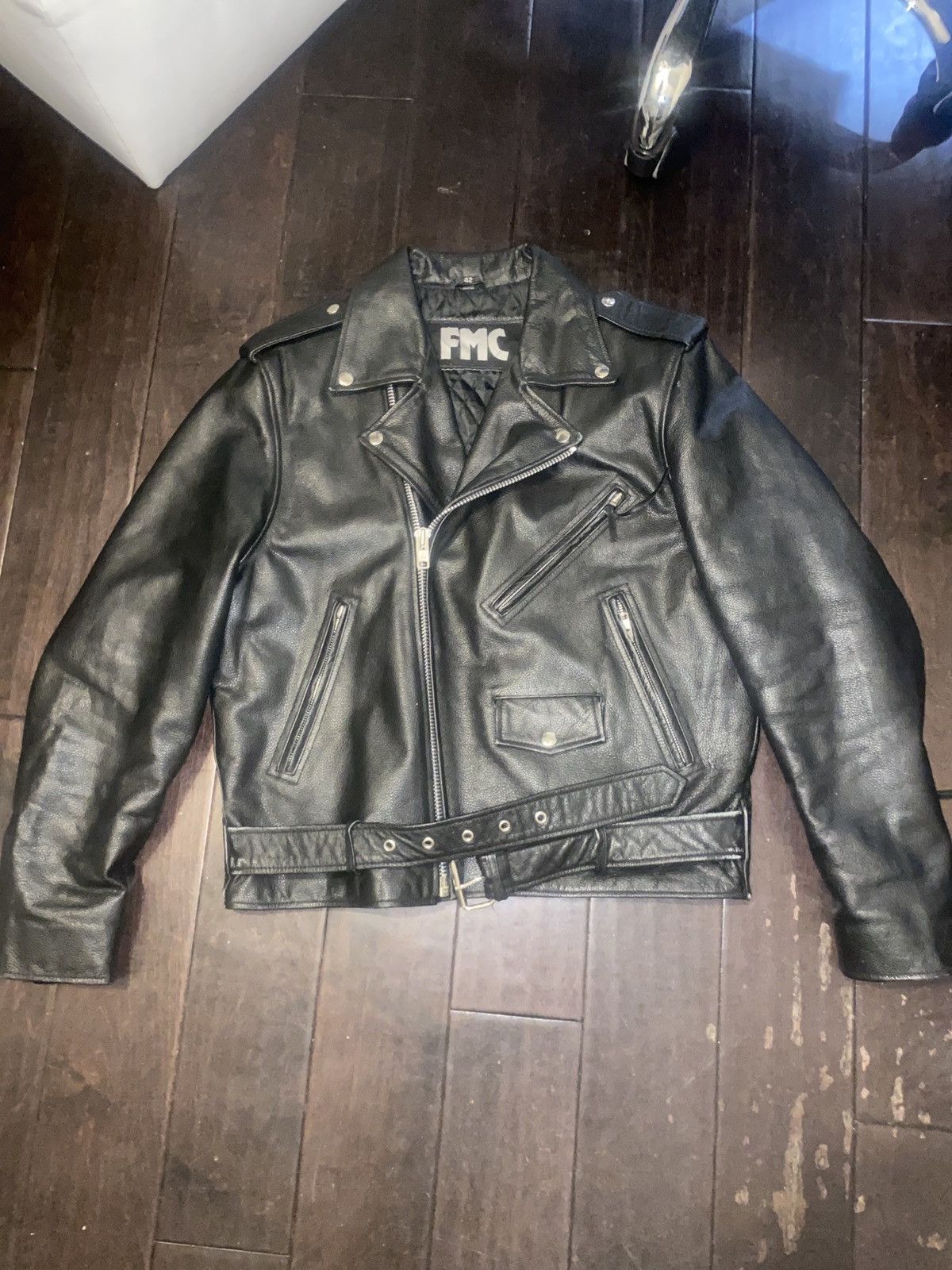 Fmc Leather Biker Jacket Grailed