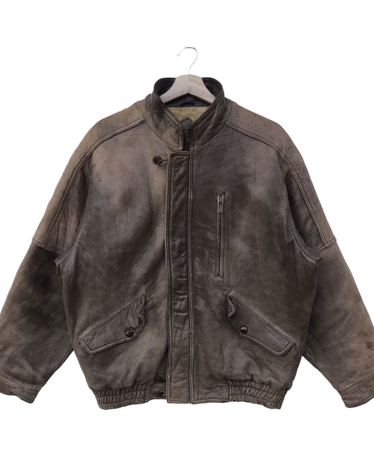 Vintage Time Tide Leather Jacket