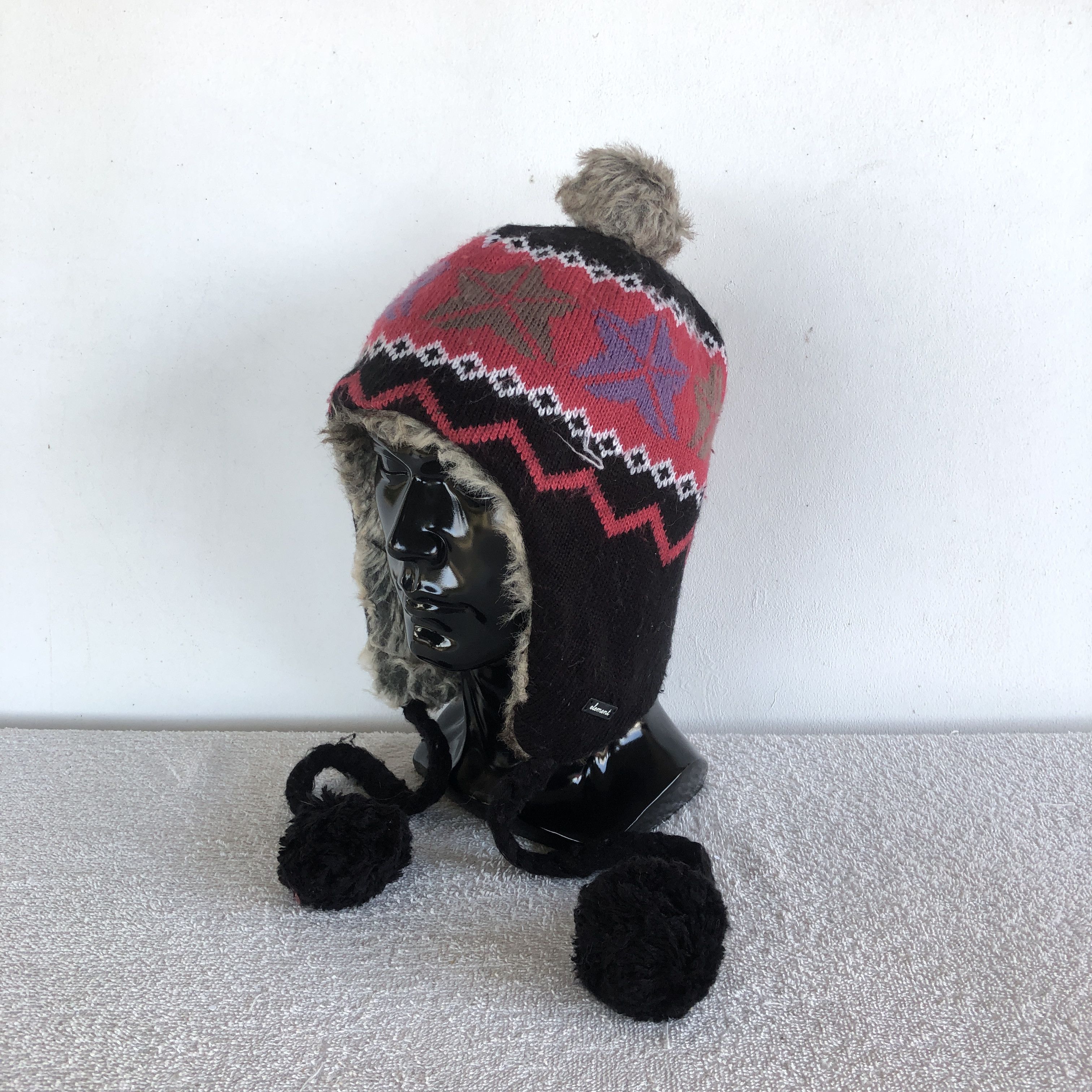 Multi Color Earflap Beanie Knitted Snow Caps Japanese Hats
