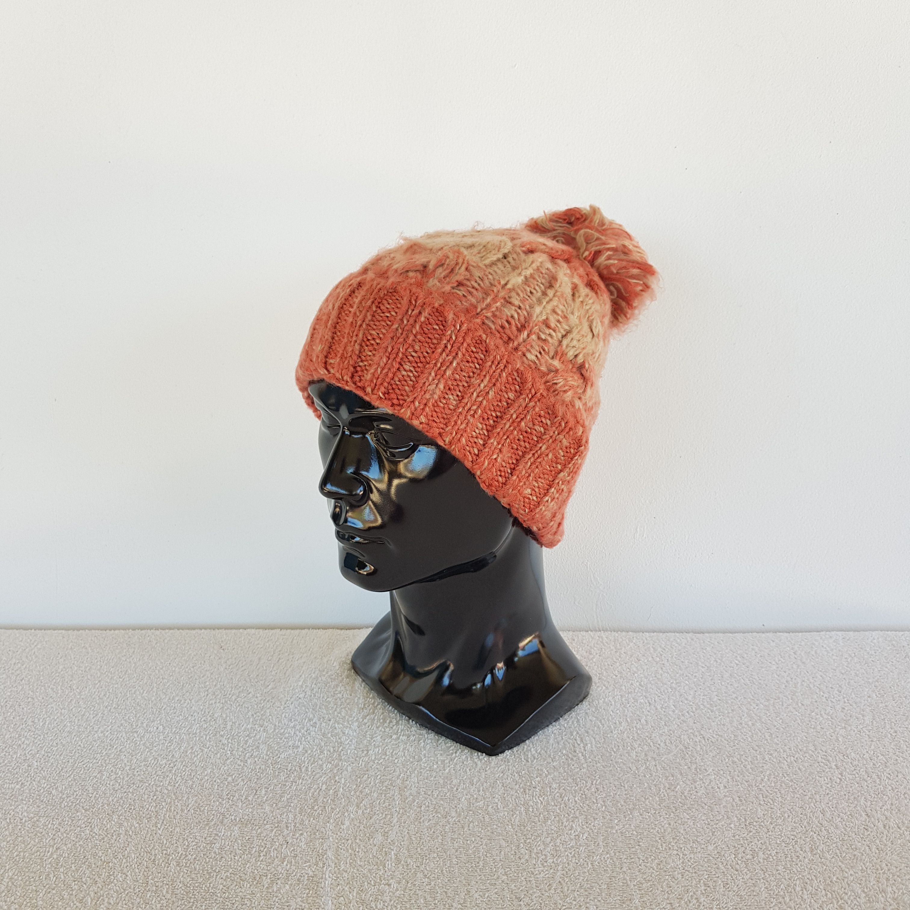 Burberry Rainbow Knit Hat Logo Wool Beanie in Sand - Men | Burberry® Official main image 4