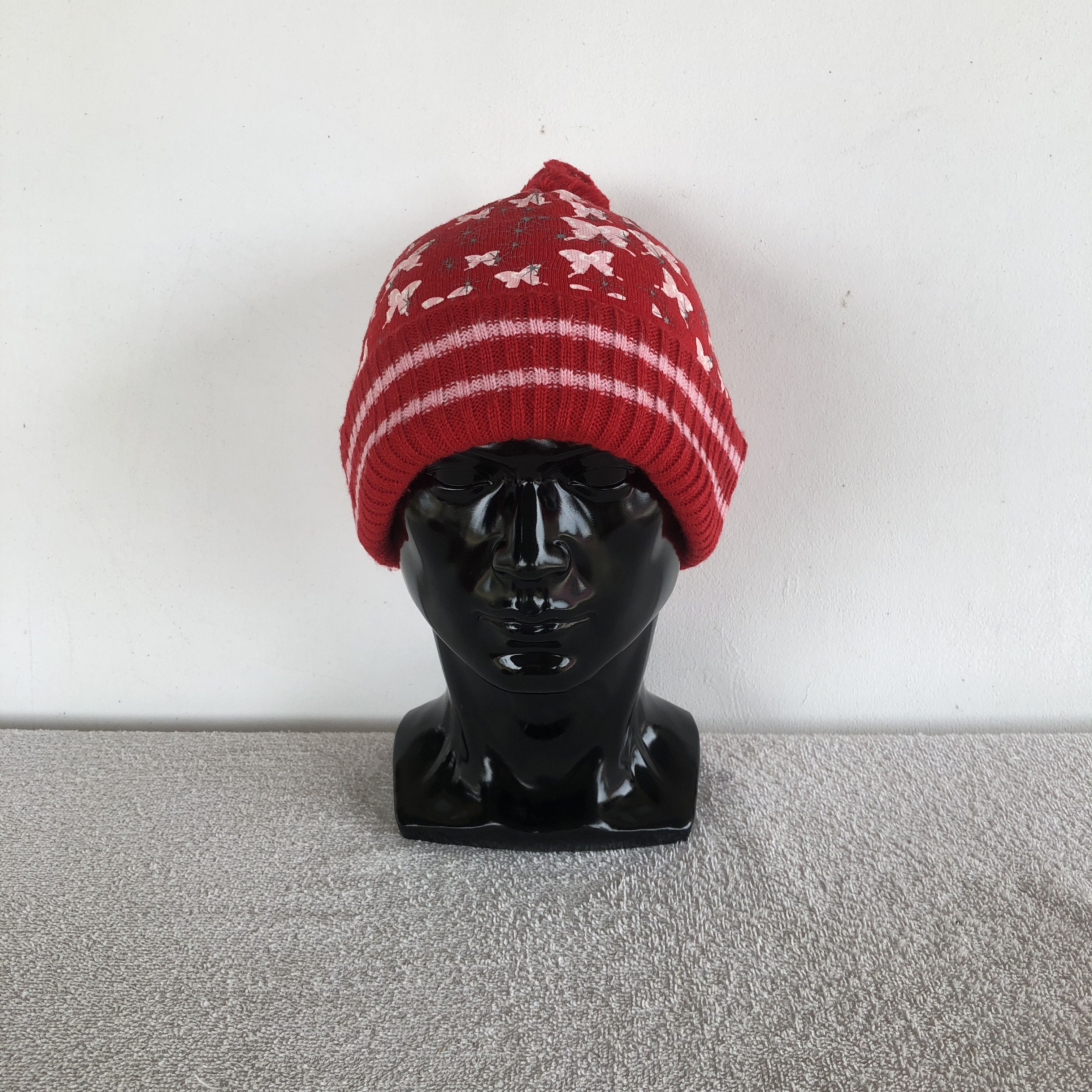 Japanese Brand × Vintage Vintage Butterfly Beanie Unknown Snow Caps Japanese Hats Size ONE SIZE - 2 Thumbnail