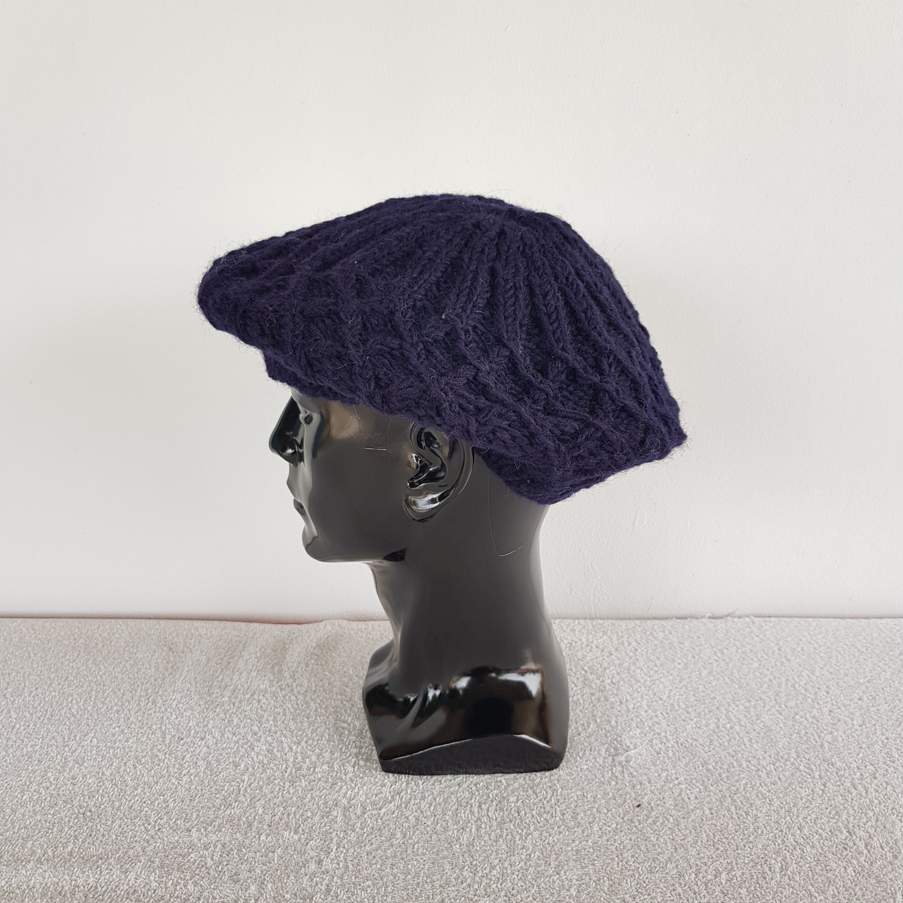 Japanese Brand × Vintage Skeve Beret Hats Beanie Snow Cap Wool Knitted Chunky Hats Size ONE SIZE - 4 Thumbnail