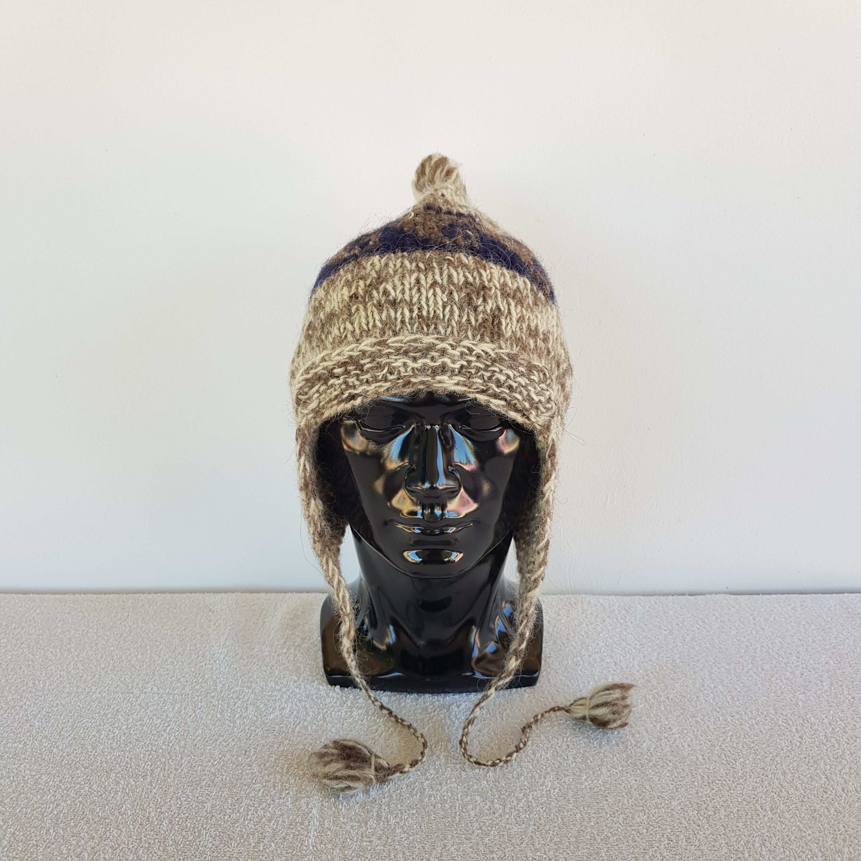 Japanese Brand × Vintage Unknown Earflap Beanie Vintage Knitted Hats Snow Cap Size ONE SIZE - 2 Thumbnail