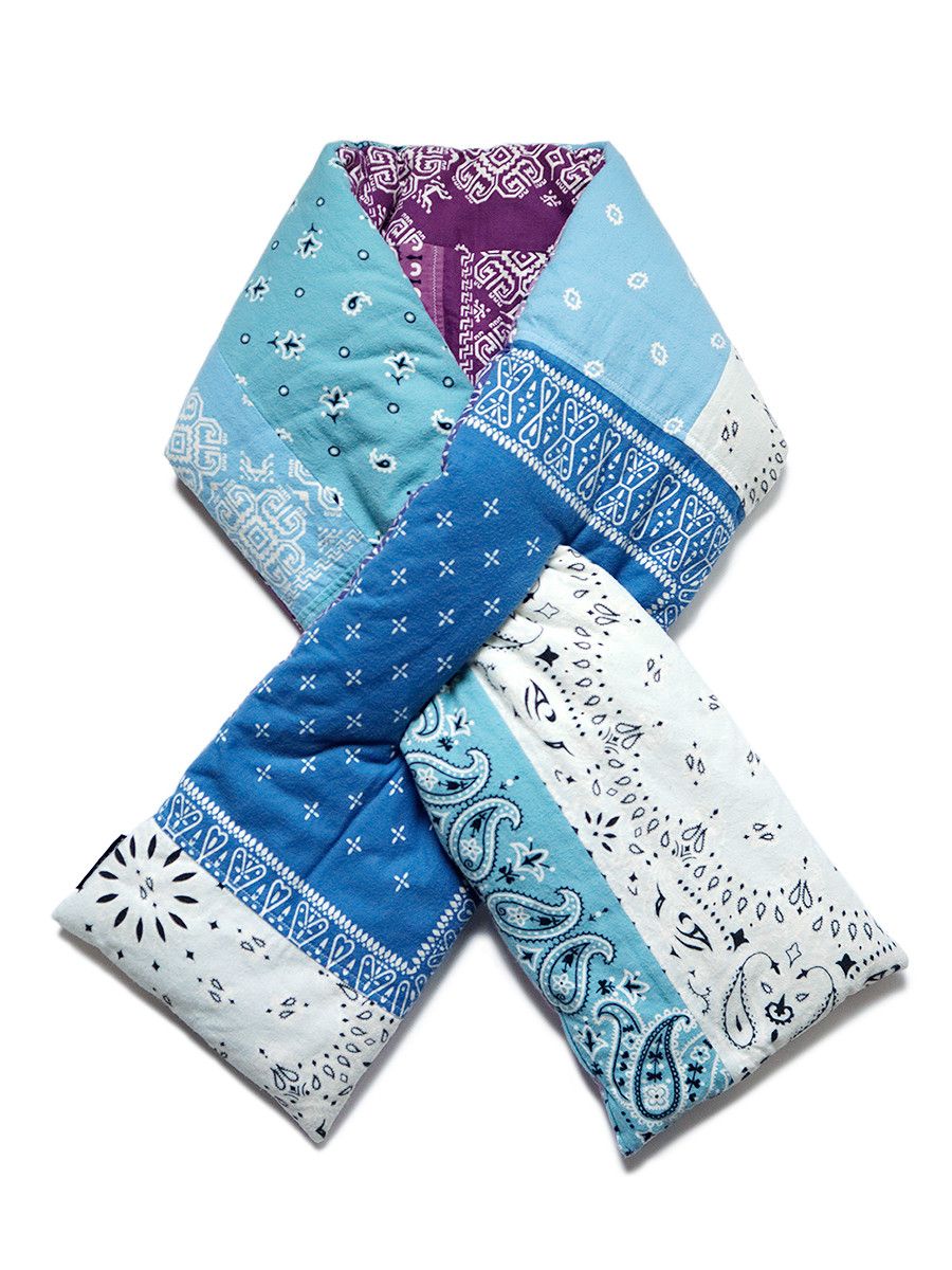 image of Kapital Nell Bandana Pt Reversible Kesa Big Scarves in Purple/Sax, Men's