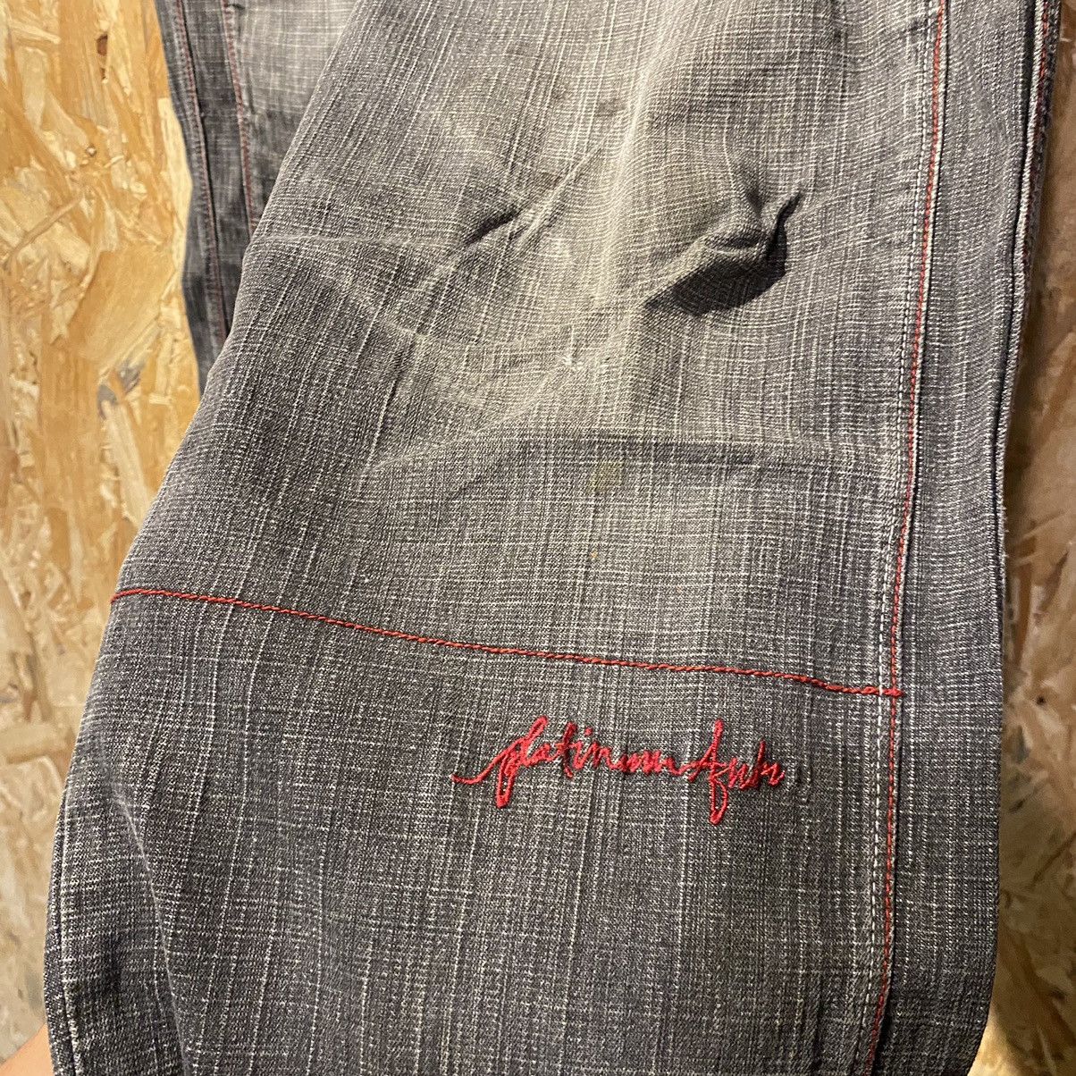 Fubu × XMI Platinum RARE‼️Fubu Platinum Hip Hop Denim Jeans Distressed Size US 33 - 12 Thumbnail