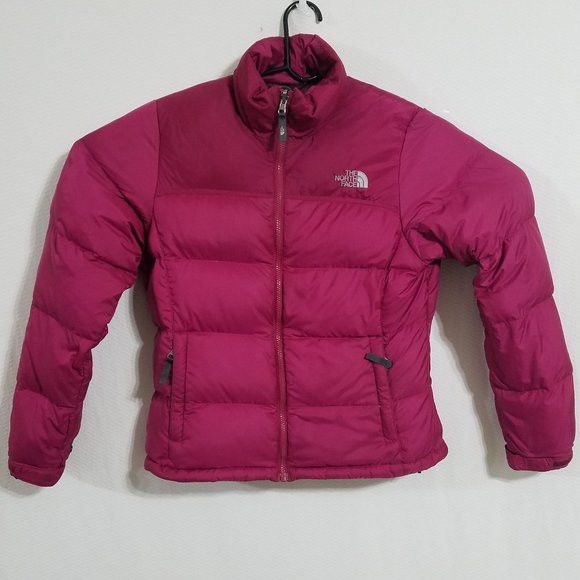 North Face Womens Pink Small Nuptse Puffer Down Jacket Coat