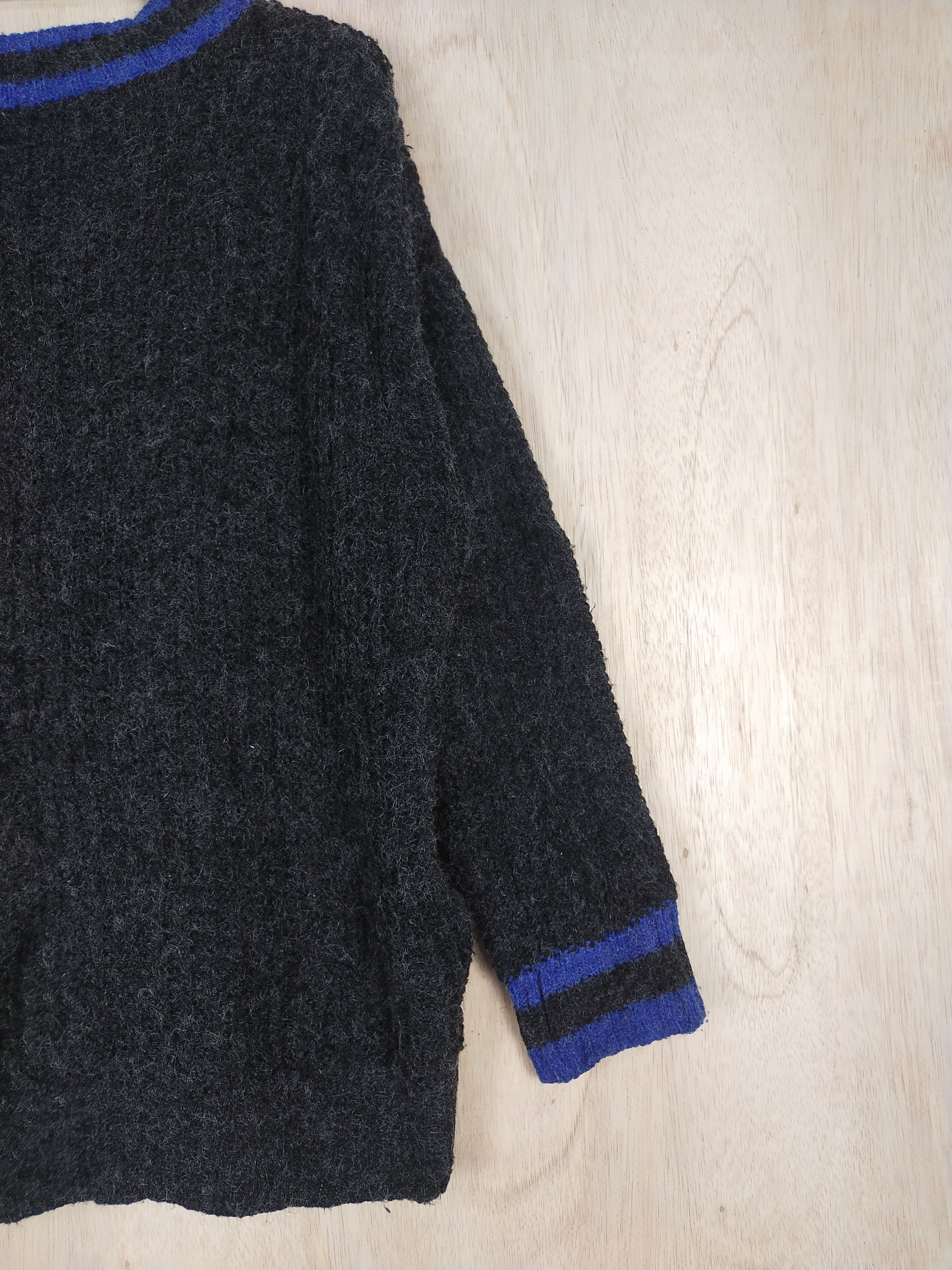 Homespun Knitwear × Japanese Brand × Vintage Sky Bomber Black Knitwear mohair #3546 Size US L / EU 52-54 / 3 - 7 Thumbnail