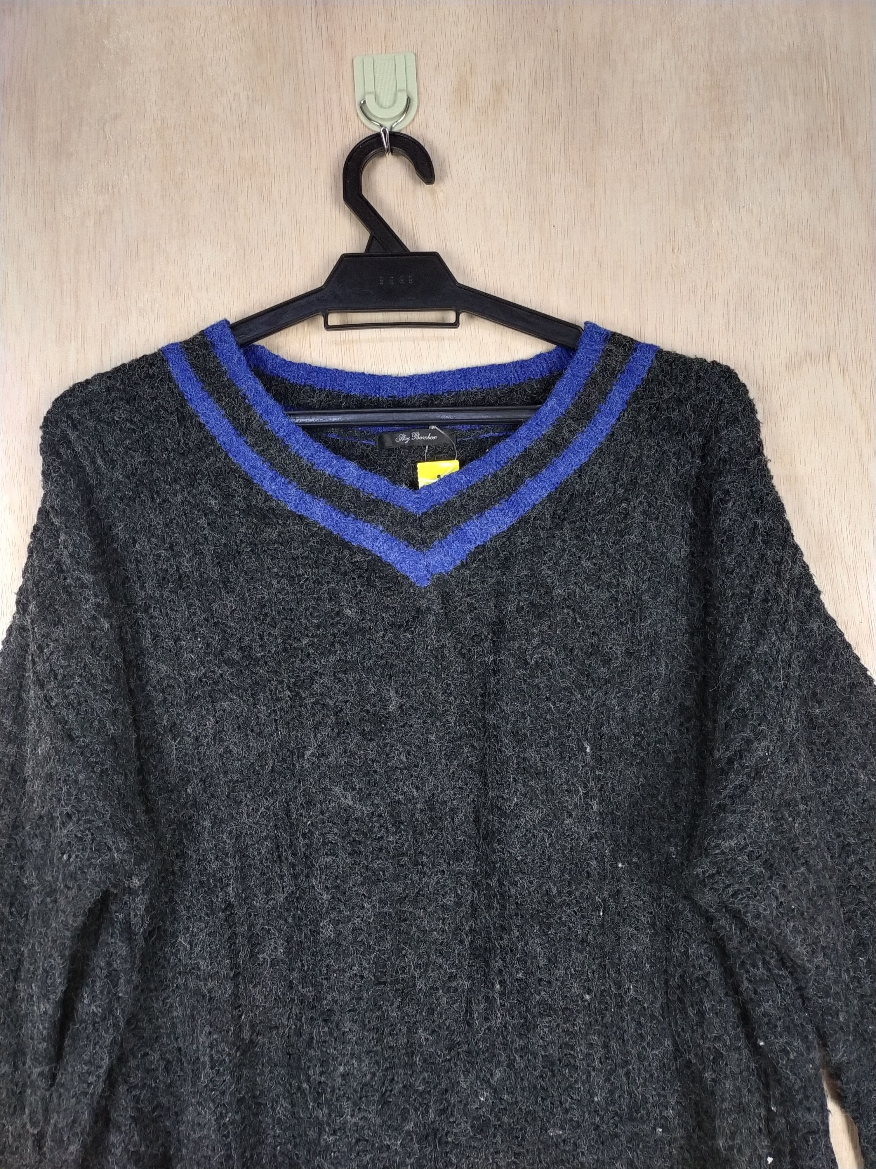 Homespun Knitwear × Japanese Brand × Vintage Sky Bomber Black Knitwear mohair #3546 Size US L / EU 52-54 / 3 - 2 Thumbnail