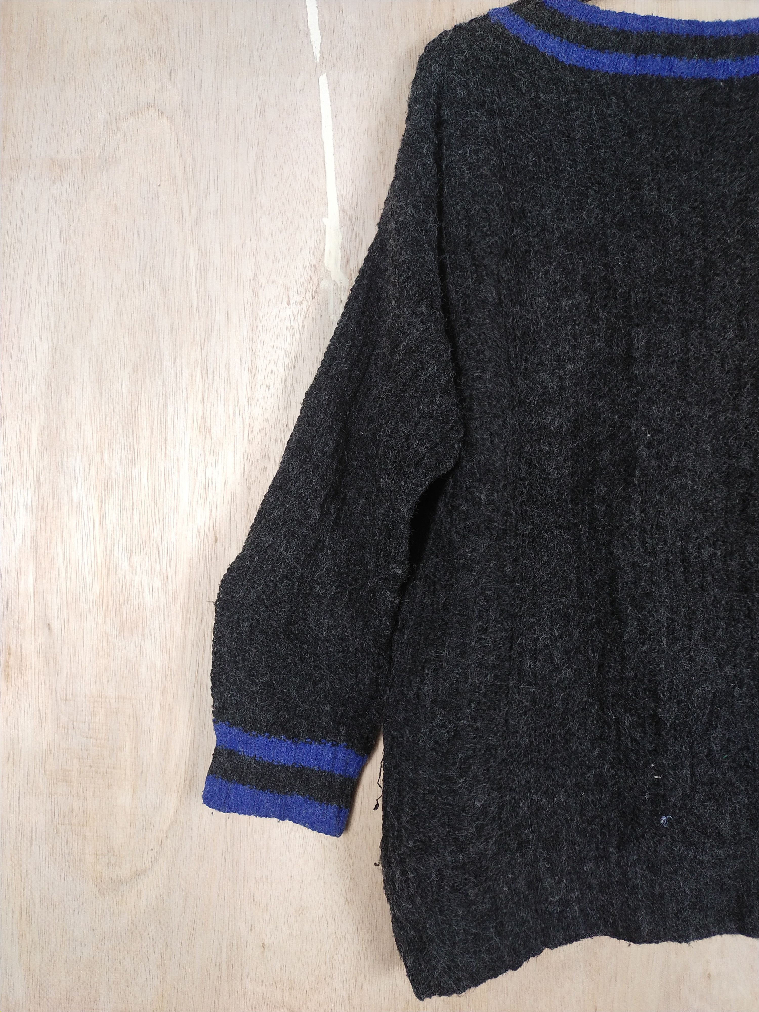 Homespun Knitwear × Japanese Brand × Vintage Sky Bomber Black Knitwear mohair #3546 Size US L / EU 52-54 / 3 - 6 Thumbnail