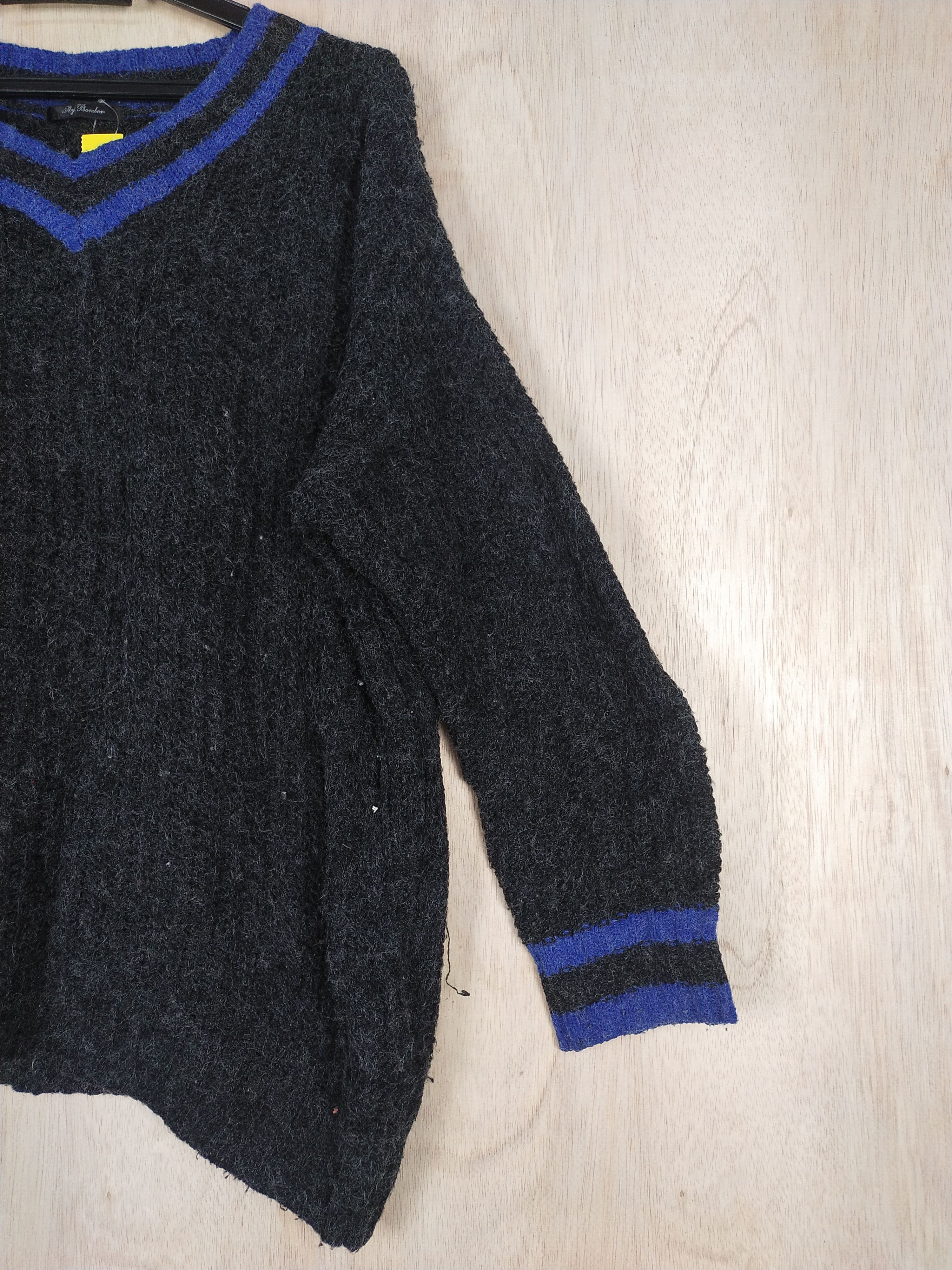 Homespun Knitwear × Japanese Brand × Vintage Sky Bomber Black Knitwear mohair #3546 Size US L / EU 52-54 / 3 - 4 Thumbnail
