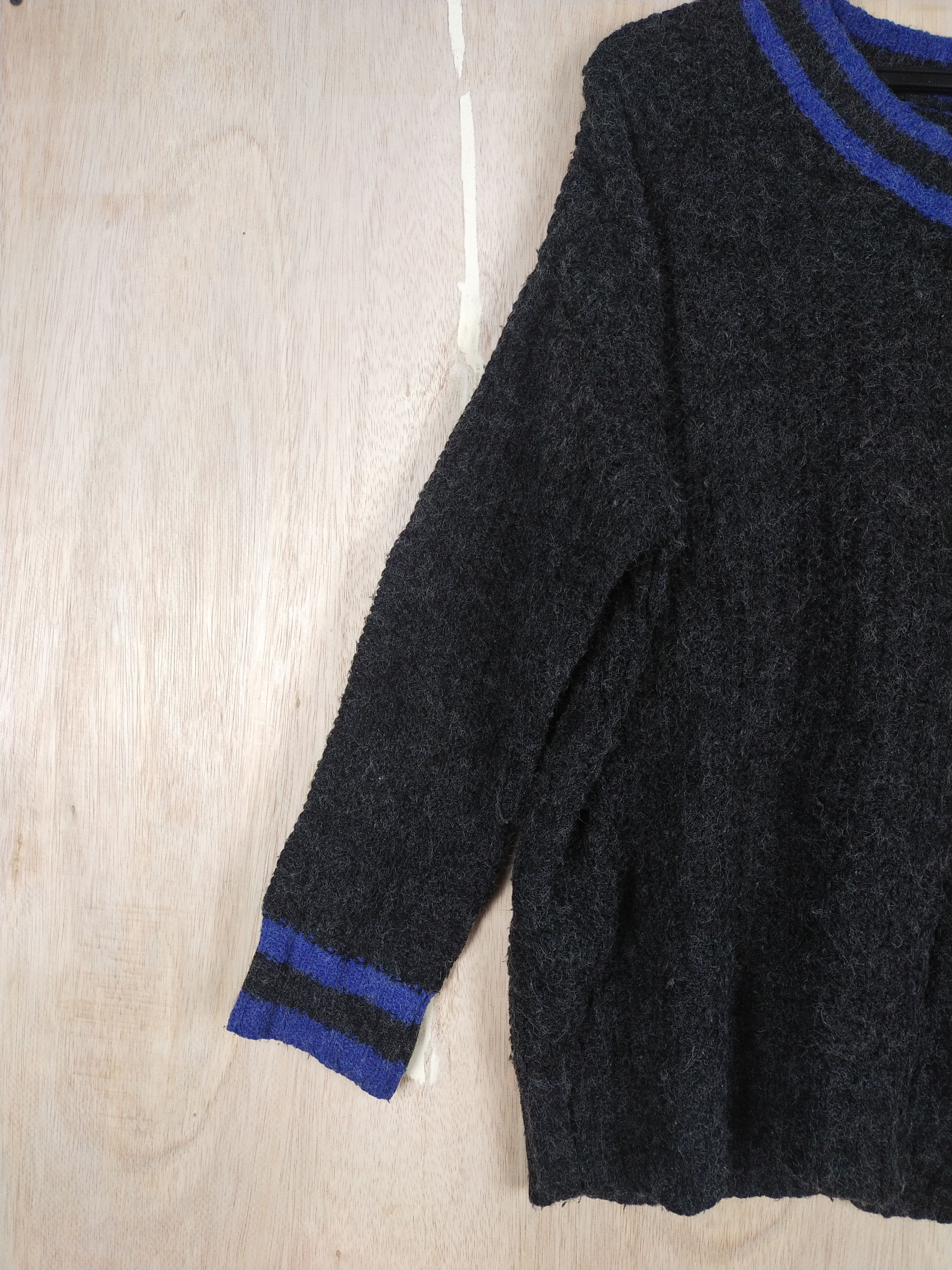 Homespun Knitwear × Japanese Brand × Vintage Sky Bomber Black Knitwear mohair #3546 Size US L / EU 52-54 / 3 - 3 Thumbnail