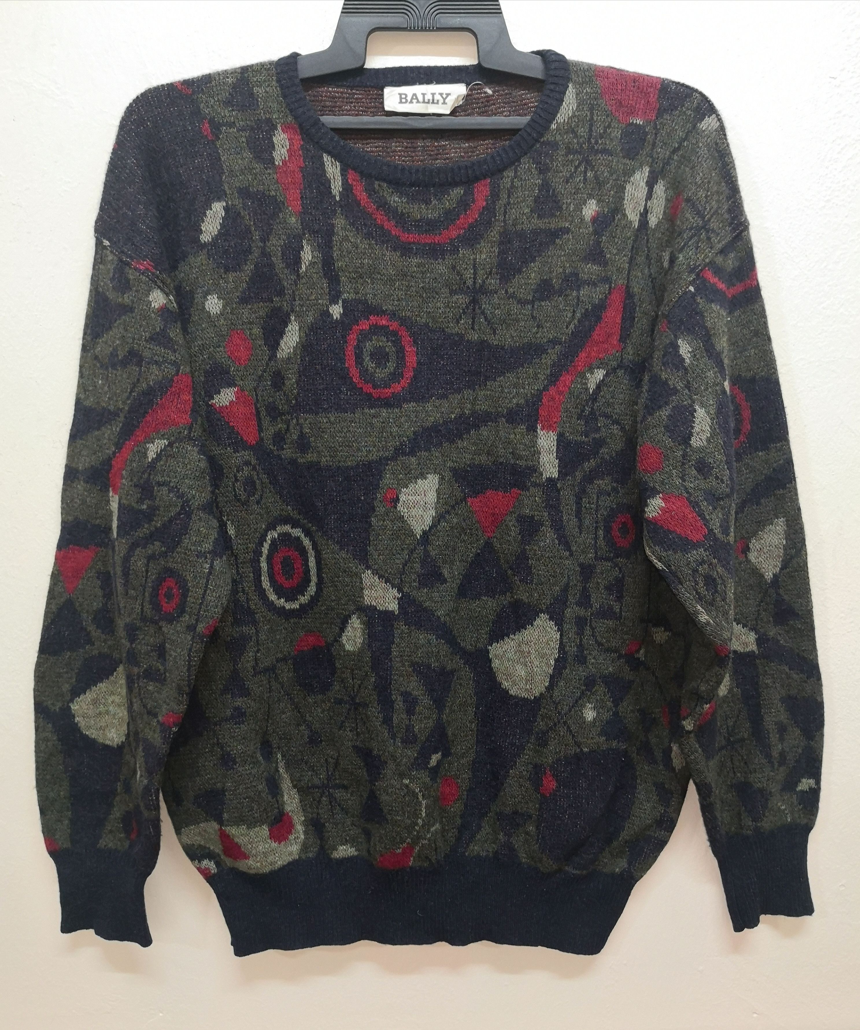 Bally × Designer × Vintage BALLY X LAMBWOOL X SUPER GEELONG X SWEATSHIRT Size US L / EU 52-54 / 3 - 1 Thumbnail