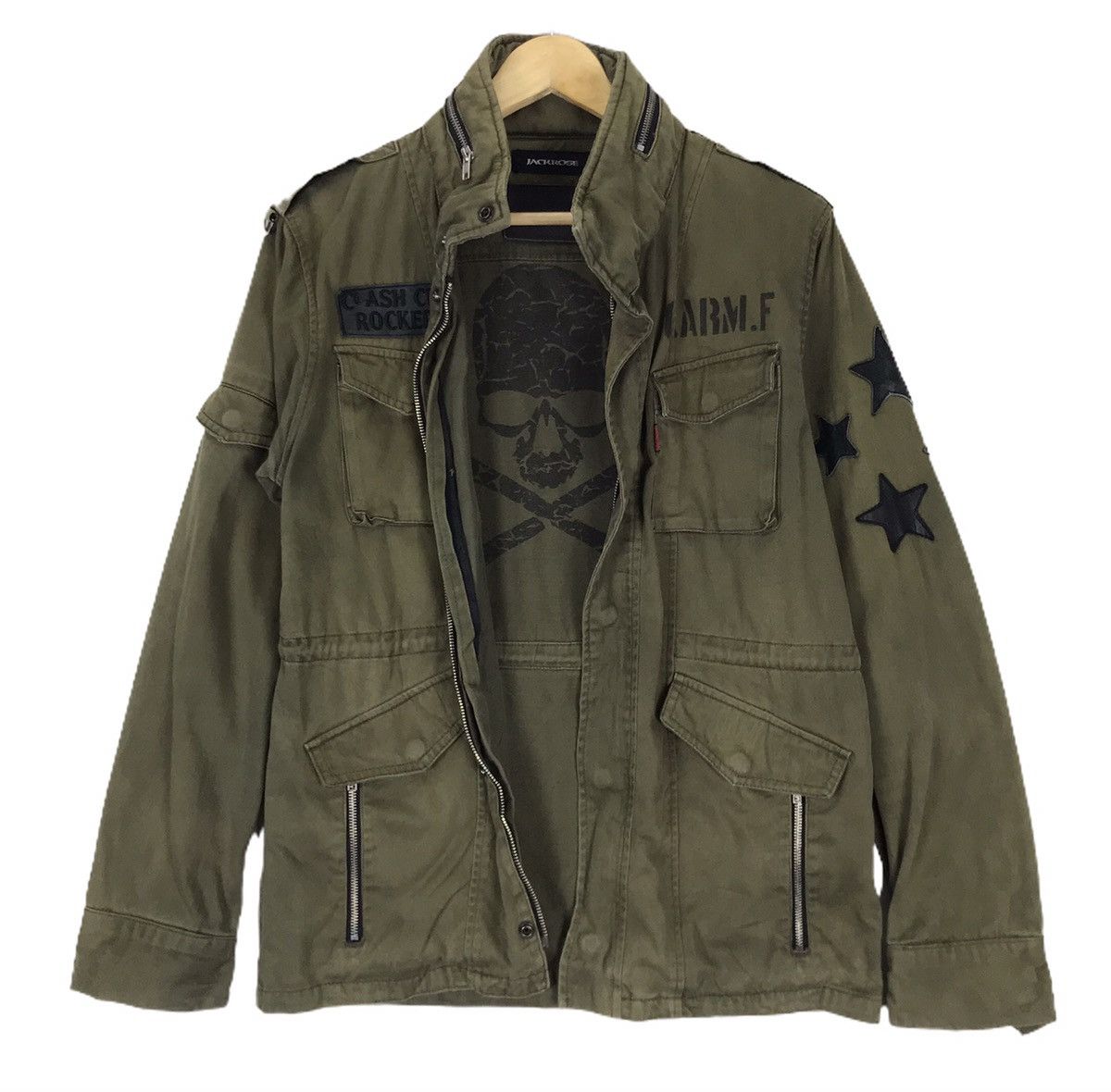 ジャケット・アウター 00s JACK ROSE Gimmick military jacket JACKROSE Jack Rose Volume Neck Zip up Military Jacket Khaki