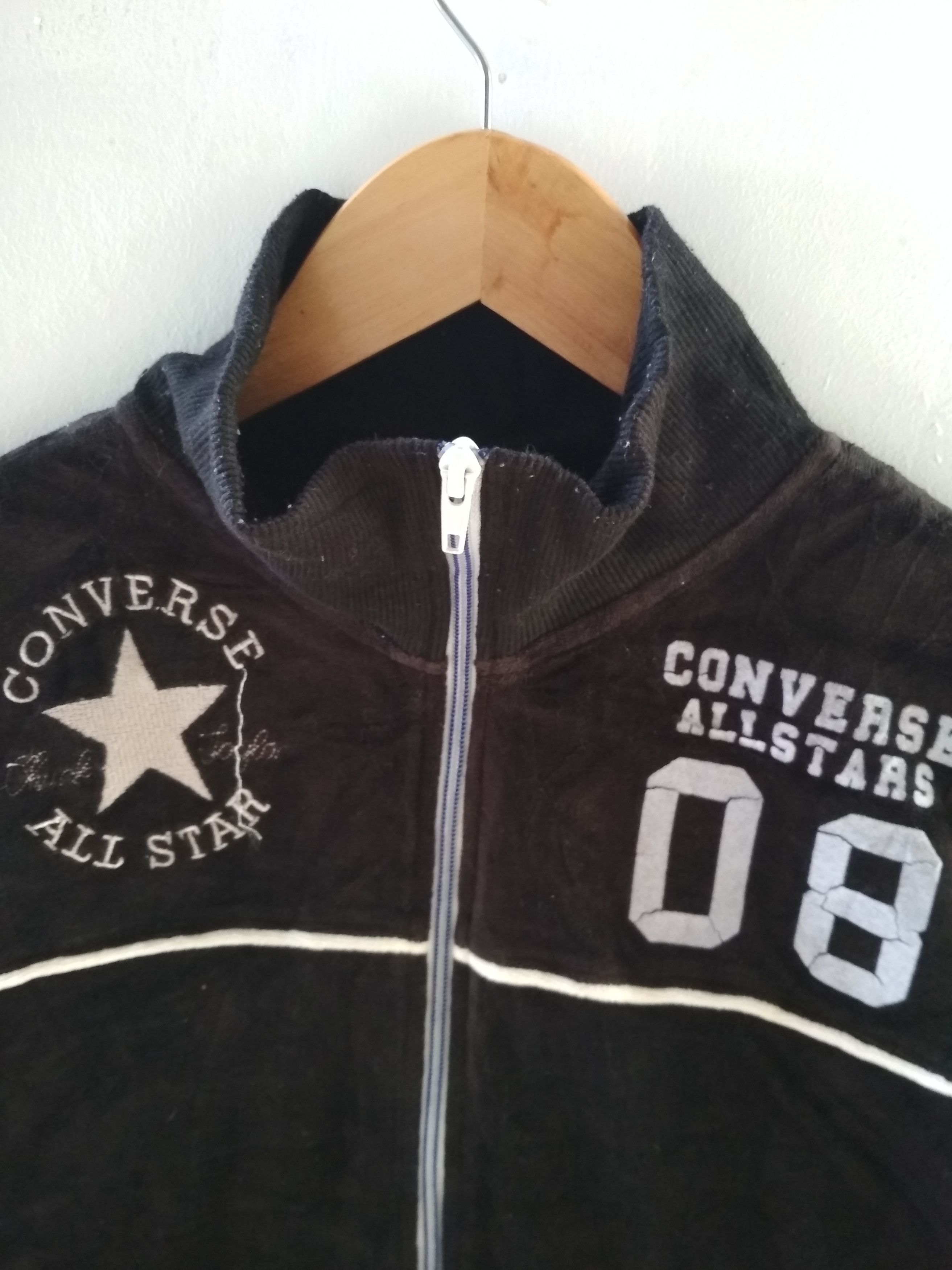 Converse CONVERSE ALL STAR Full Zipper Black Corduroy Jacket Size US M / EU 48-50 / 2 - 2 Thumbnail