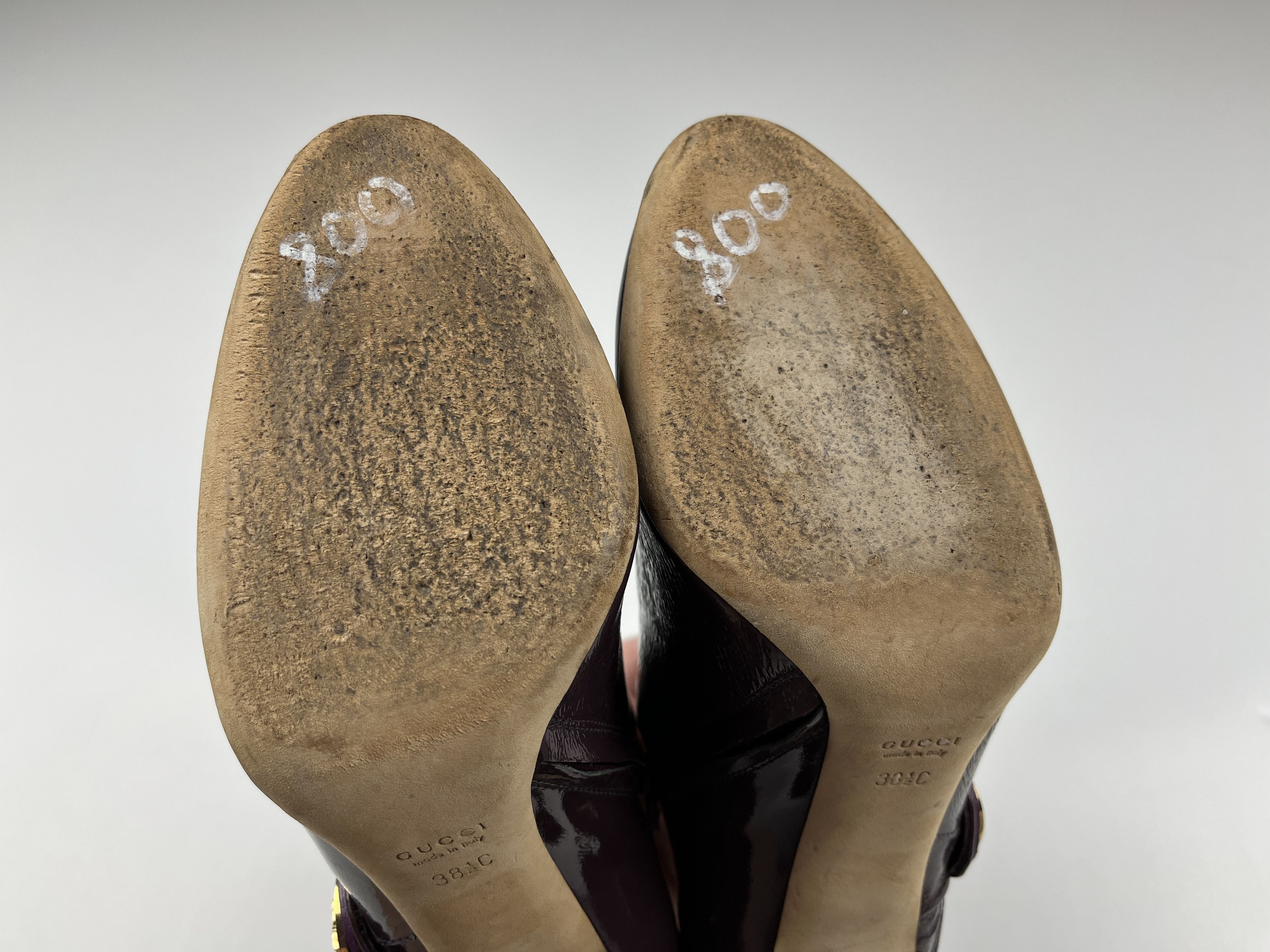 Gucci Gucci Purple Hysteria Leather Crest Gold Medallion Bootie Size US 8.5 / IT 38.5 - 18 Thumbnail