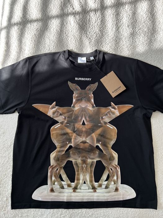 Burberry BURBERRY Oversized Kaleidoscope Deer Graphic T-Shirt