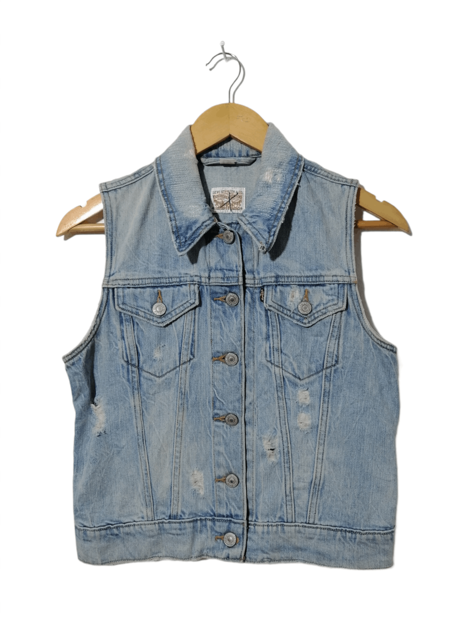 Levi's × Levi's Vintage Clothing Levi's 3514 Sleeveless Denim Jacket Size US S / EU 44-46 / 1 - 1 Thumbnail