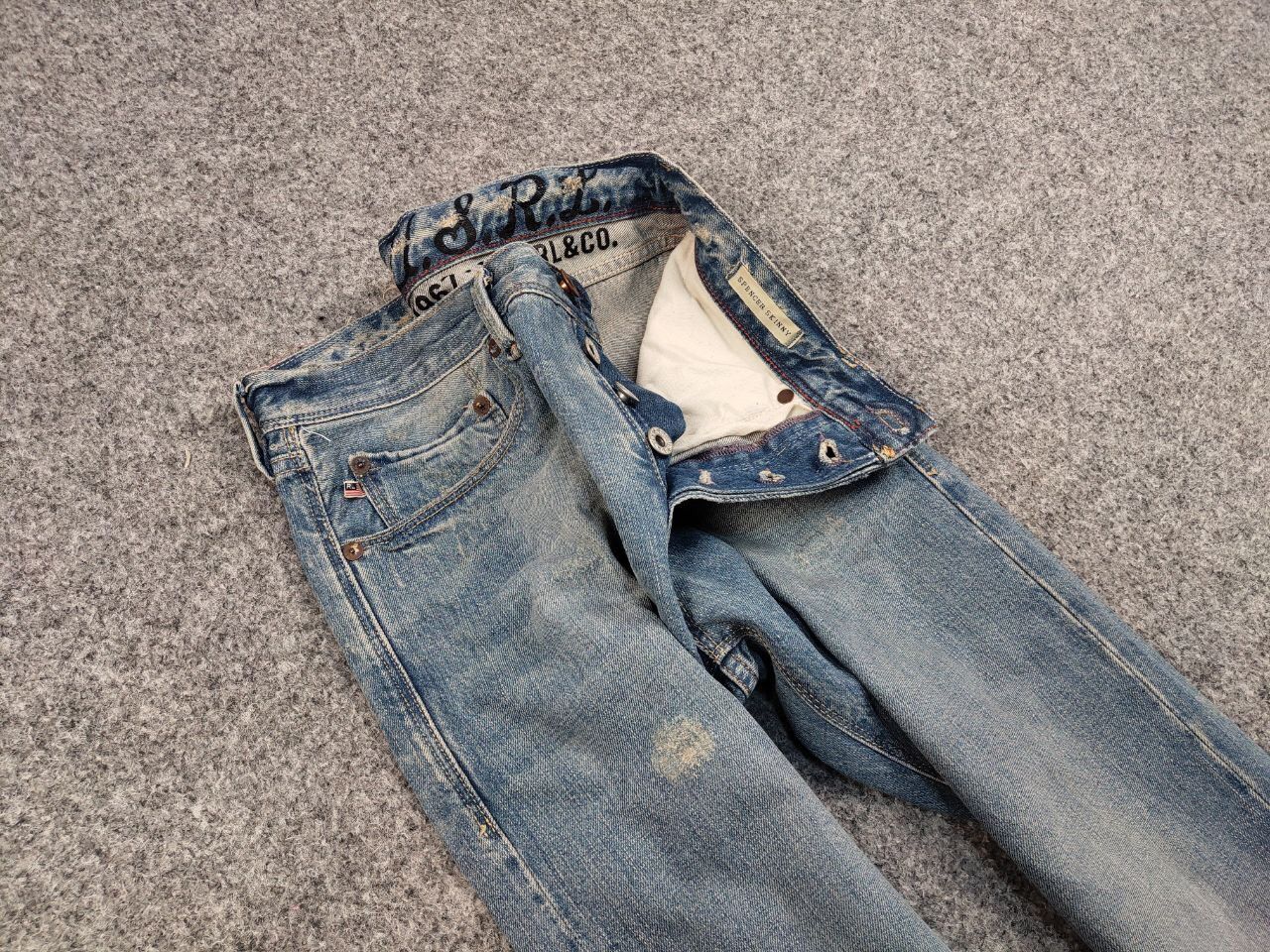 Polo Ralph Lauren Vintage 90s Polo Ralph Lauren Distressed Washed Denim Jeans Size US 31 - 12 Thumbnail