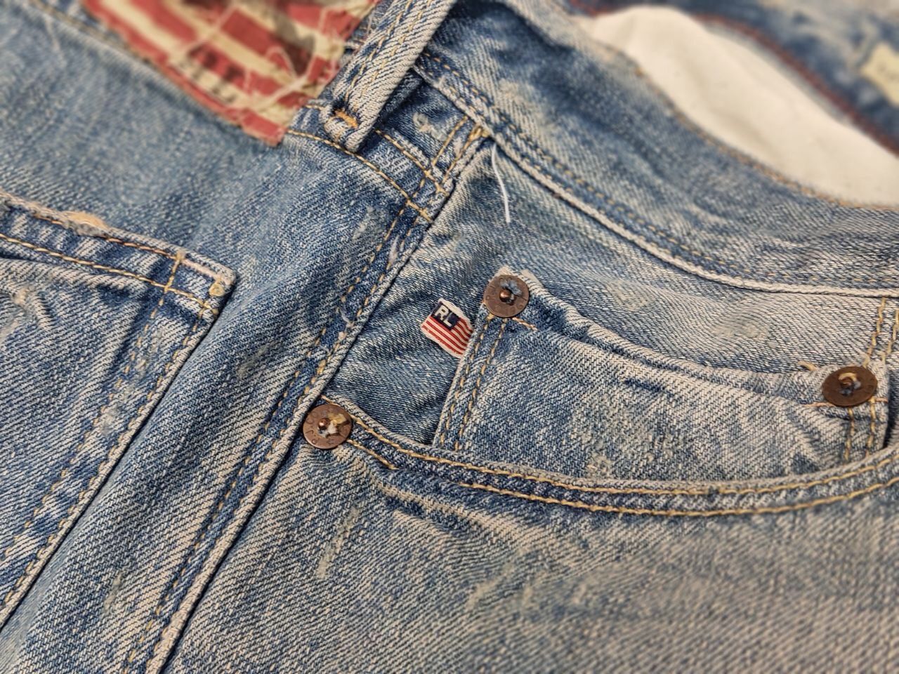 Polo Ralph Lauren Vintage 90s Polo Ralph Lauren Distressed Washed Denim Jeans Size US 31 - 18 Thumbnail