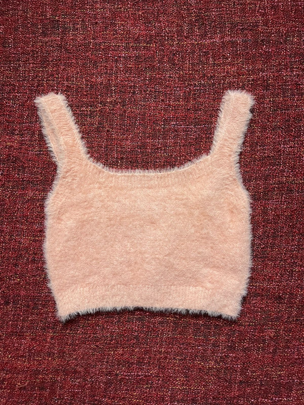 Japanese Brand 🍑 Peach Japanese fuzzy mohair style crop top Size S / US 4 / IT 40 - 1 Thumbnail